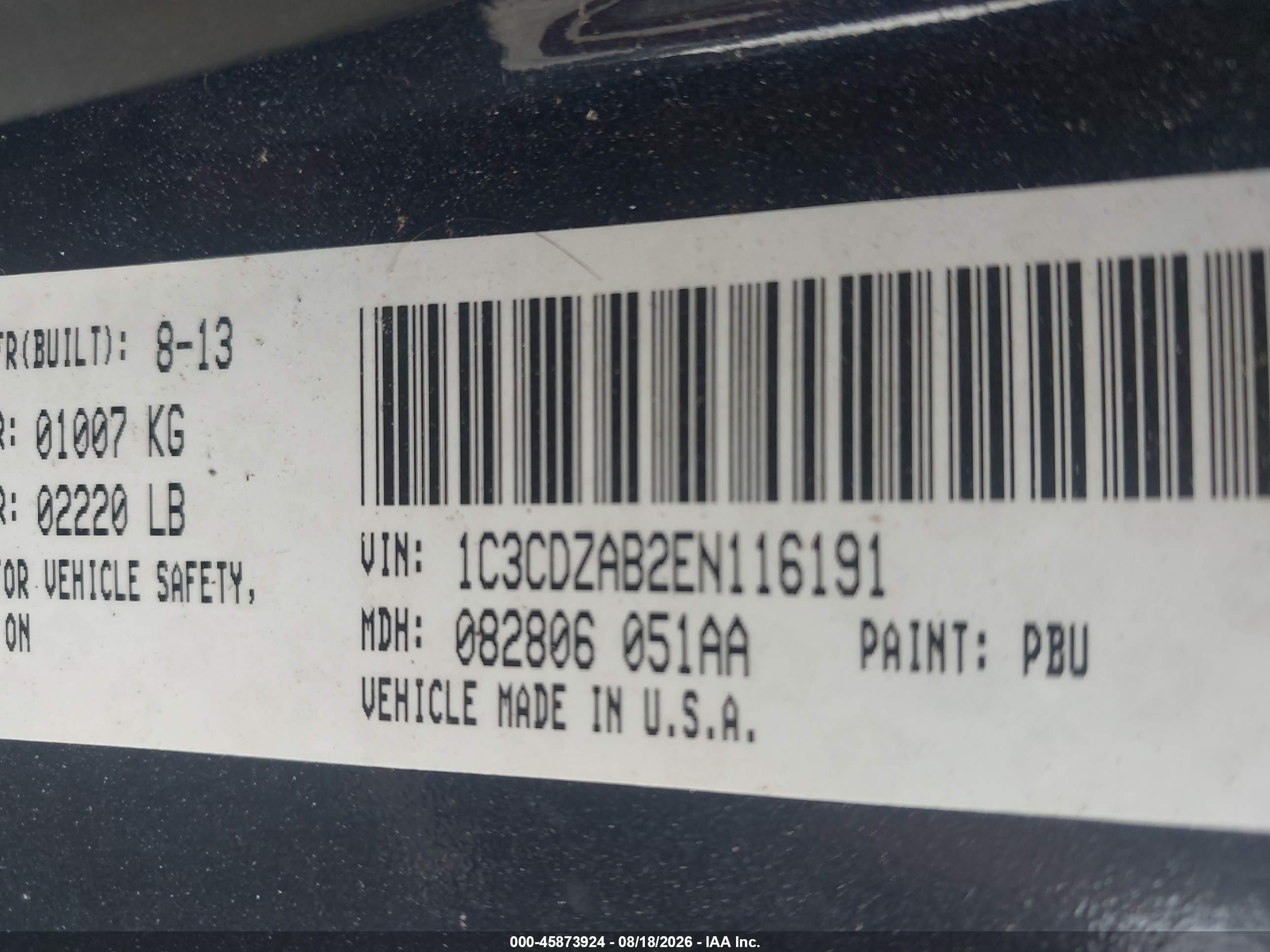 2014 Dodge Avenger Se Синий vin: 1C3CDZAB2EN116191