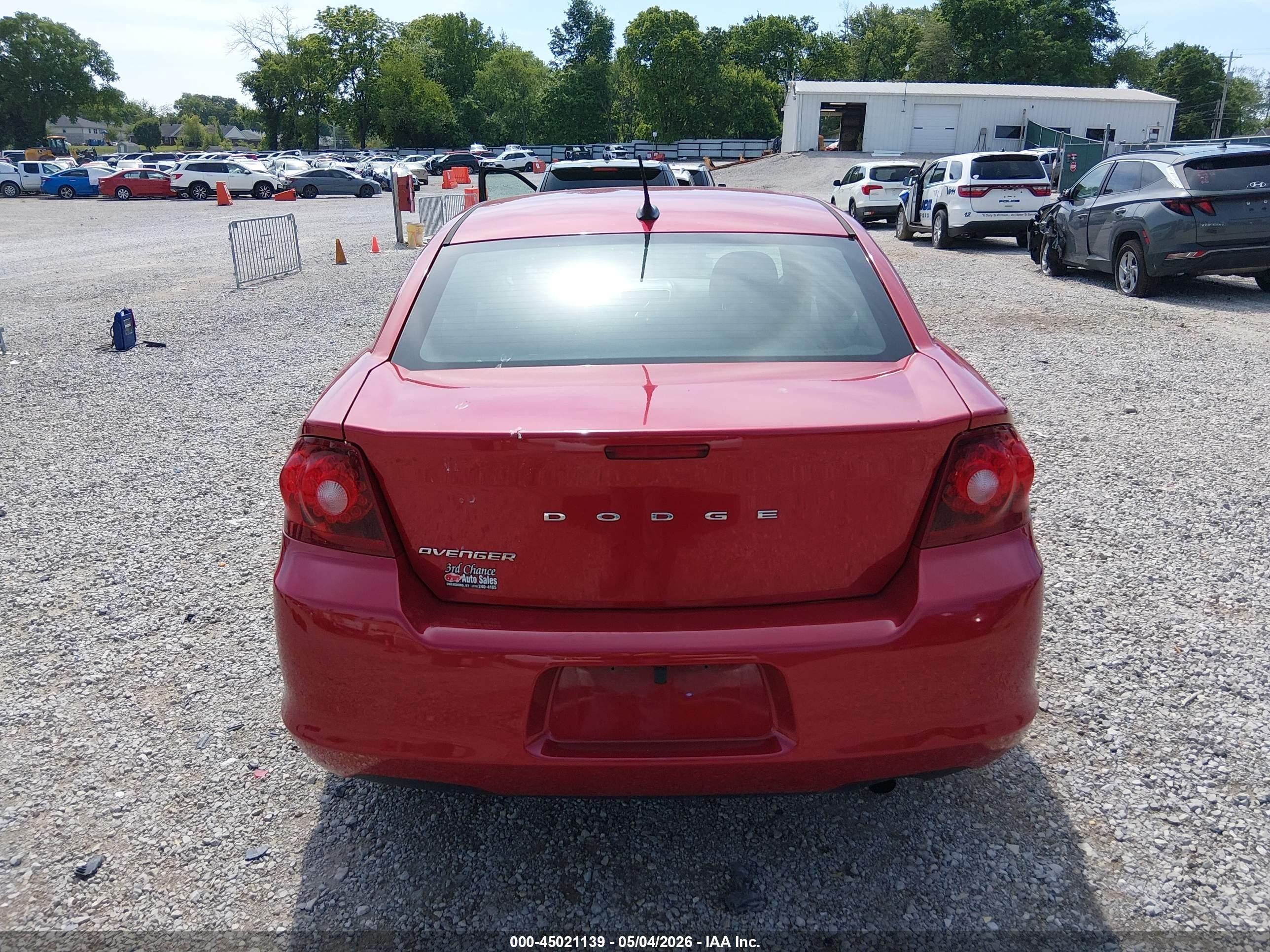 2014 Dodge Avenger Se Red vin: 1C3CDZAB2EN125909