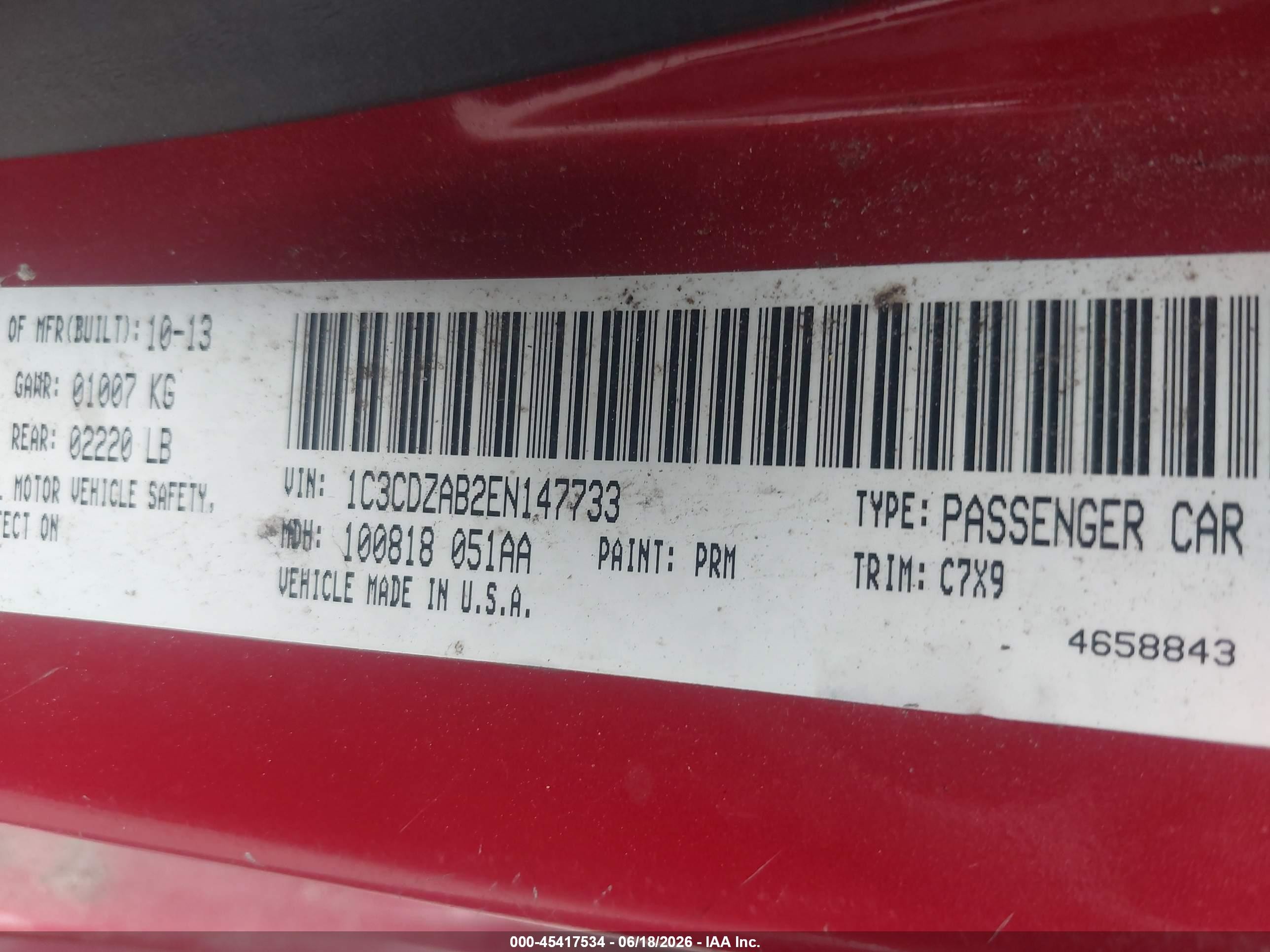 2014 Dodge Avenger Se Красный vin: 1C3CDZAB2EN147733