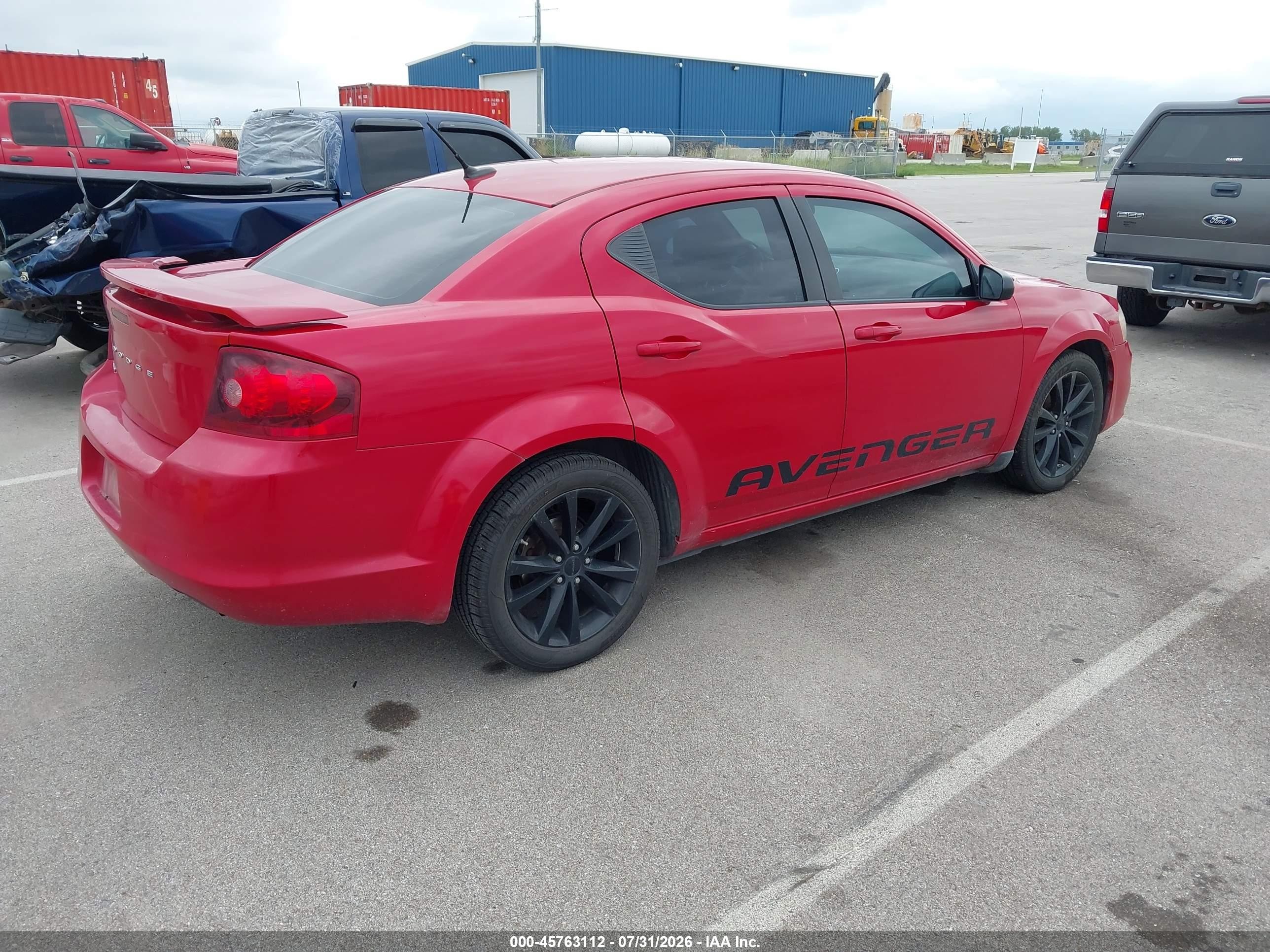 2014 Dodge Avenger Se Red vin: 1C3CDZAB2EN160711