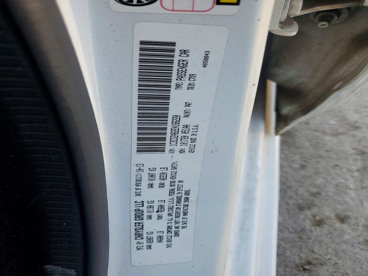 2014 Dodge Avenger Se White vin: 1C3CDZAB2EN166220