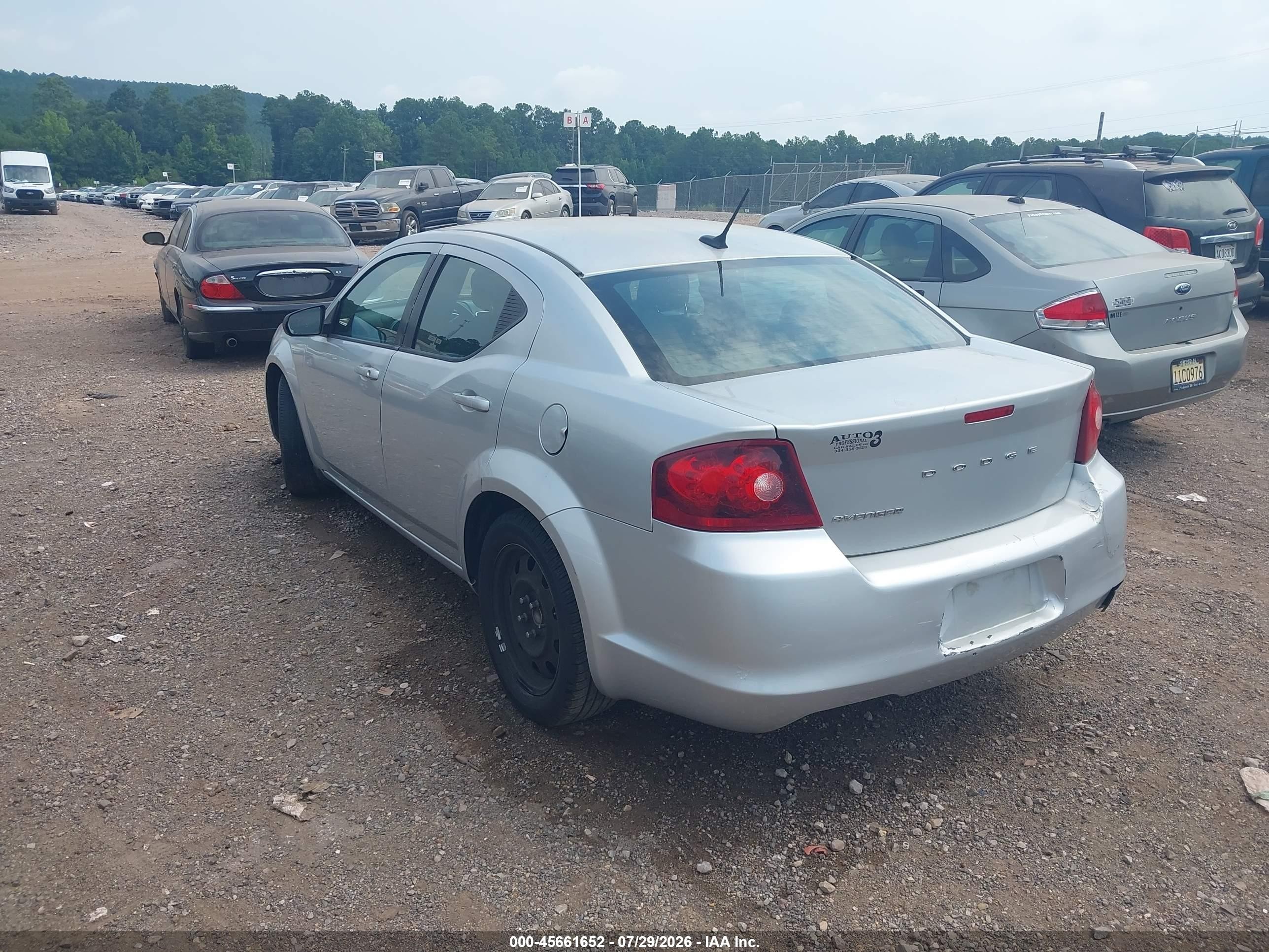 2012 Dodge Avenger Se Серебряный vin: 1C3CDZAB3CN102667