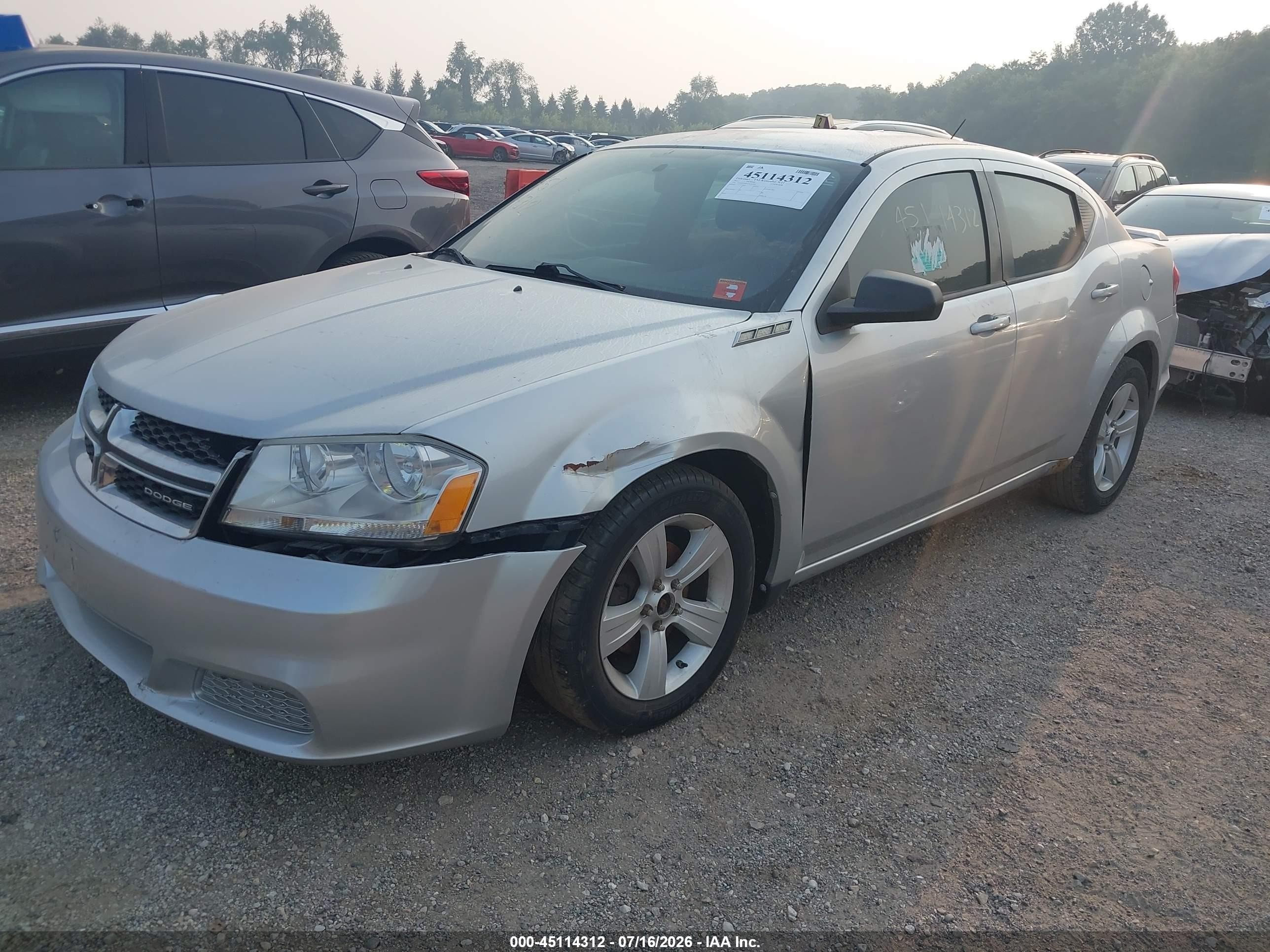 2012 Dodge Avenger Se Silver vin: 1C3CDZAB3CN126239