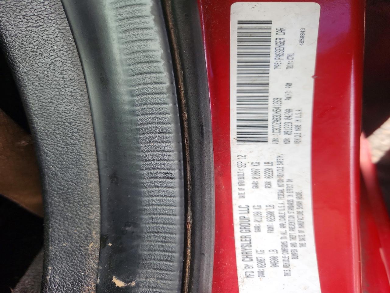 2013 Dodge Avenger Se Red vin: 1C3CDZAB3DN541269