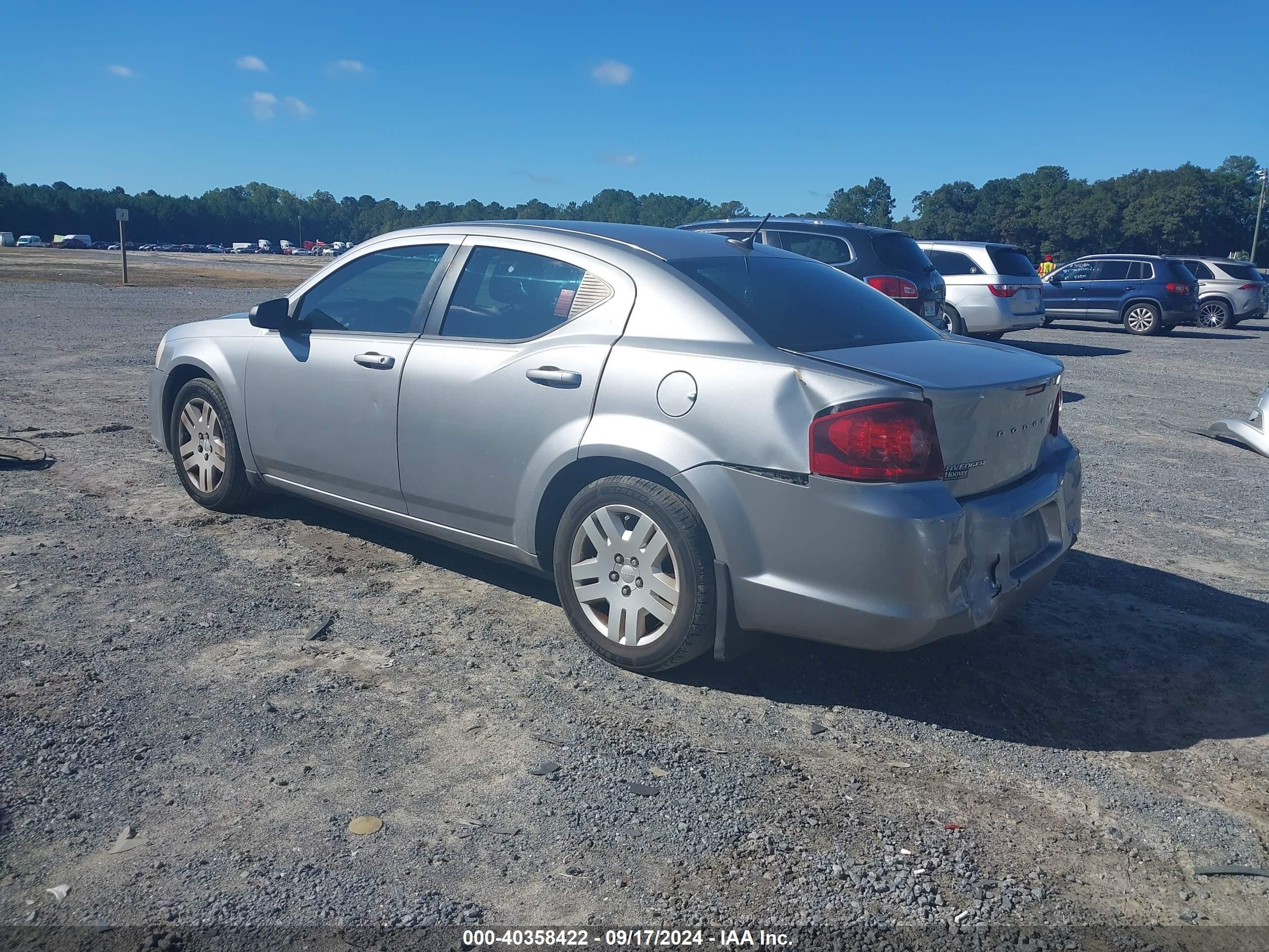 2013 Dodge Avenger Se Silver vin: 1C3CDZAB3DN610963