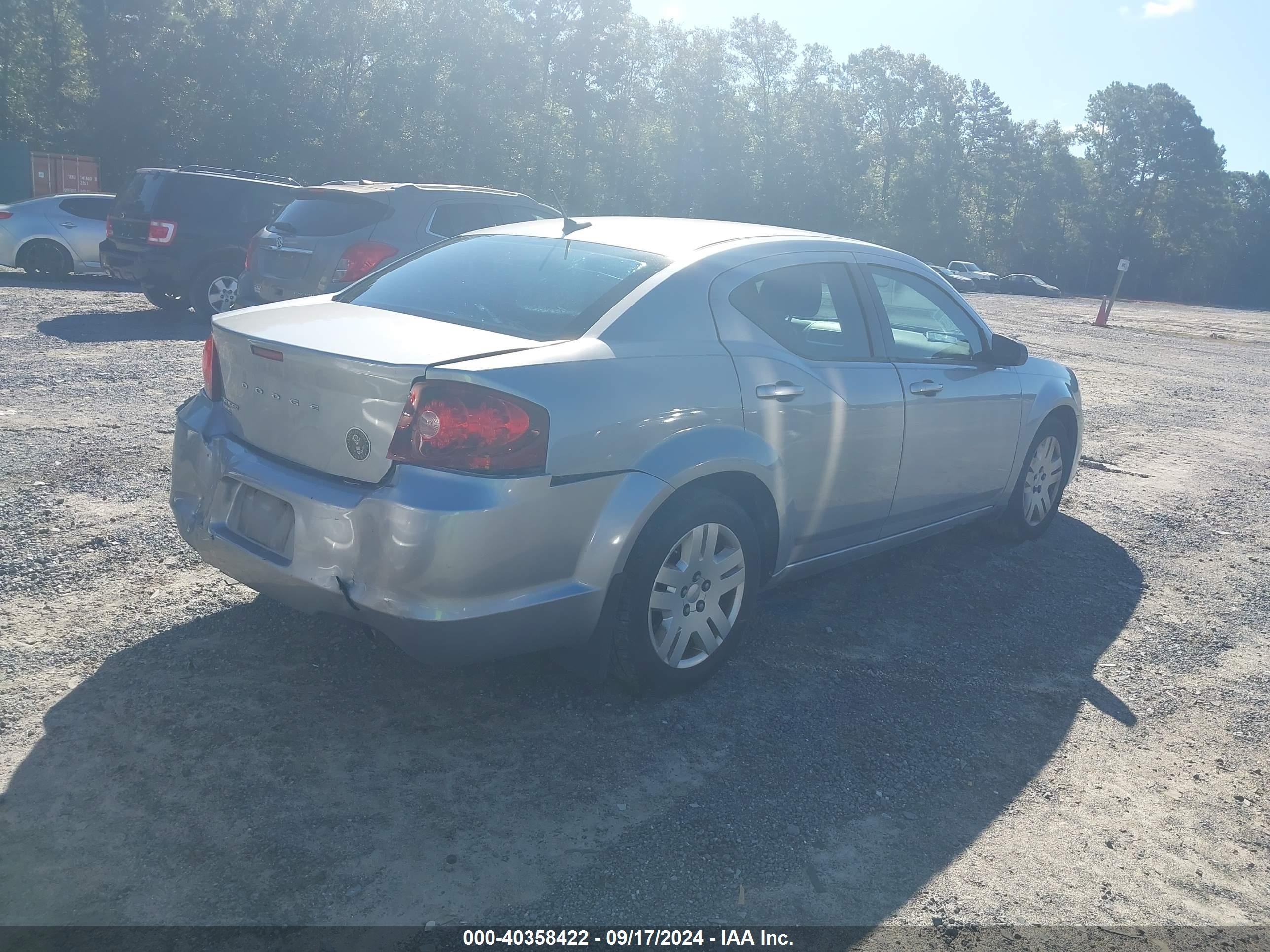 2013 Dodge Avenger Se Silver vin: 1C3CDZAB3DN610963