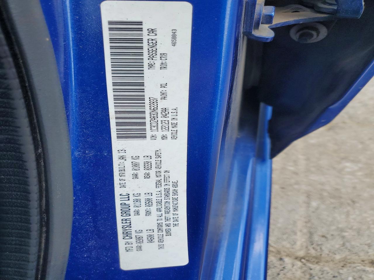 2013 Dodge Avenger Se Blue vin: 1C3CDZAB3DN622837