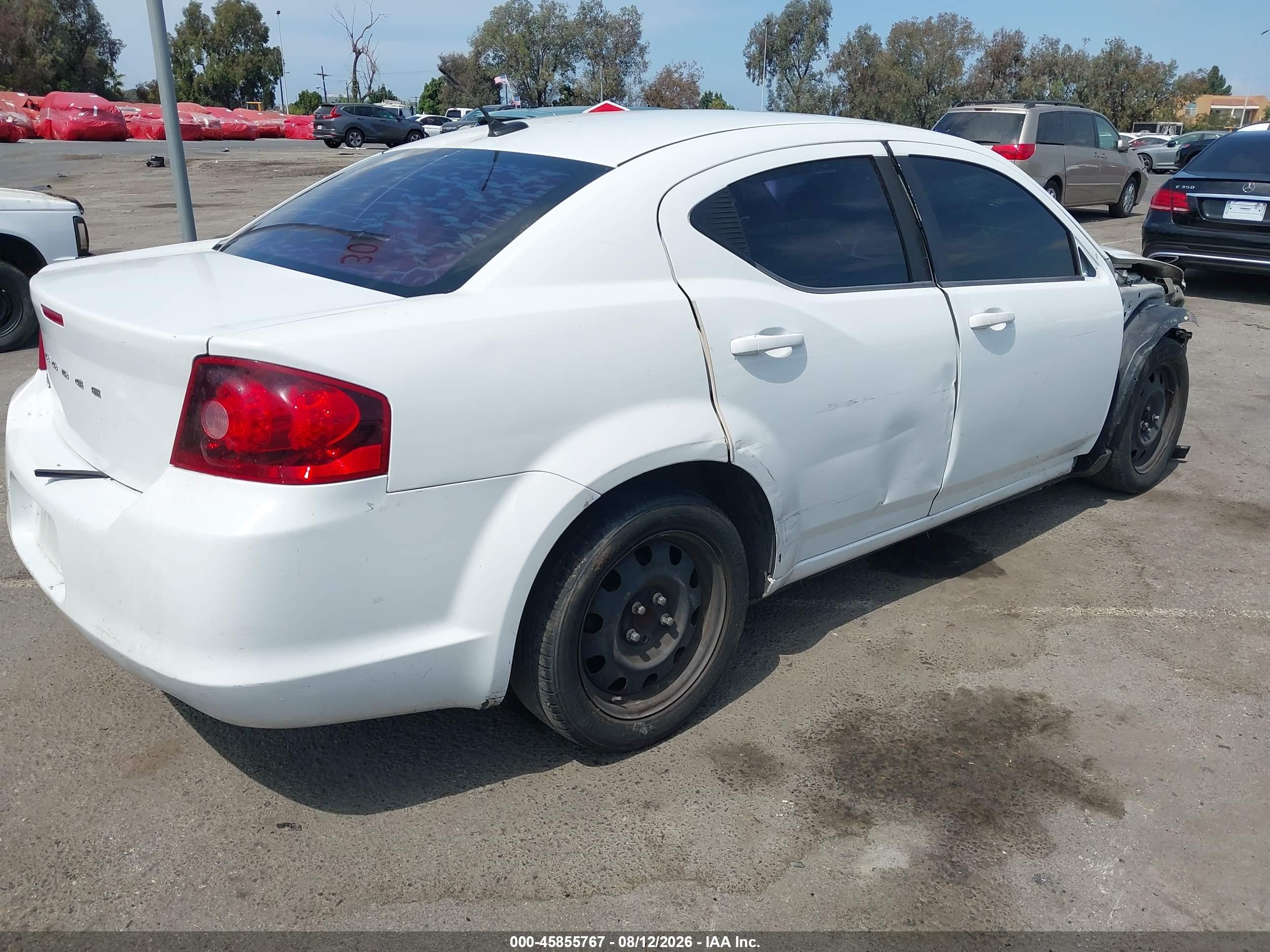 2013 Dodge Avenger Se White vin: 1C3CDZAB3DN626919