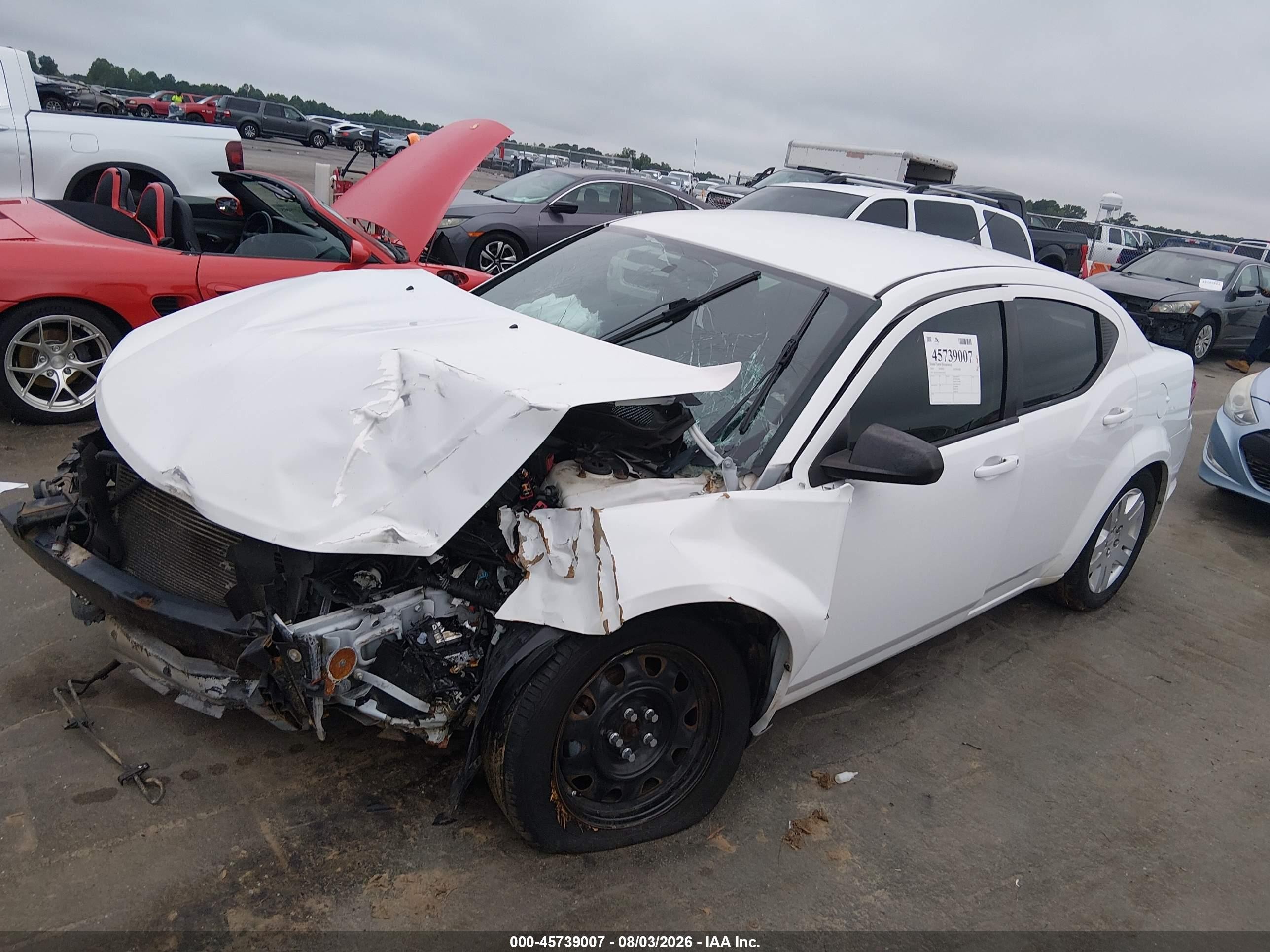 2014 Dodge Avenger Se White vin: 1C3CDZAB3EN170115