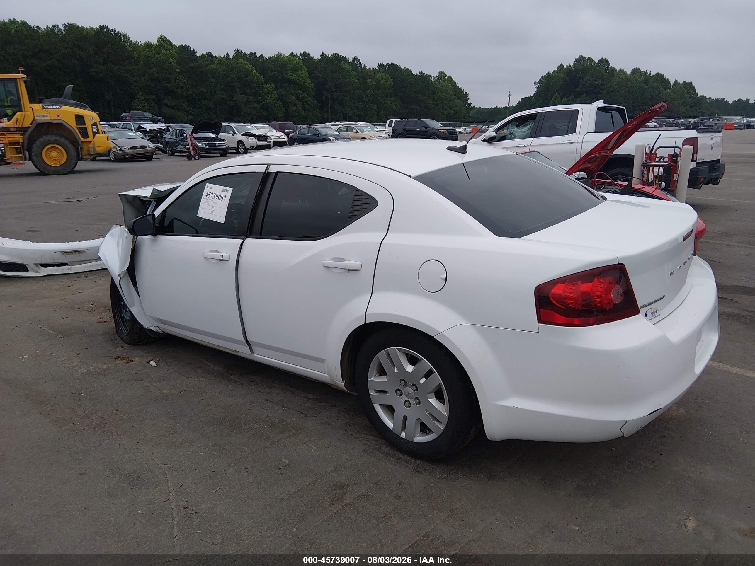 2014 Dodge Avenger Se White vin: 1C3CDZAB3EN170115