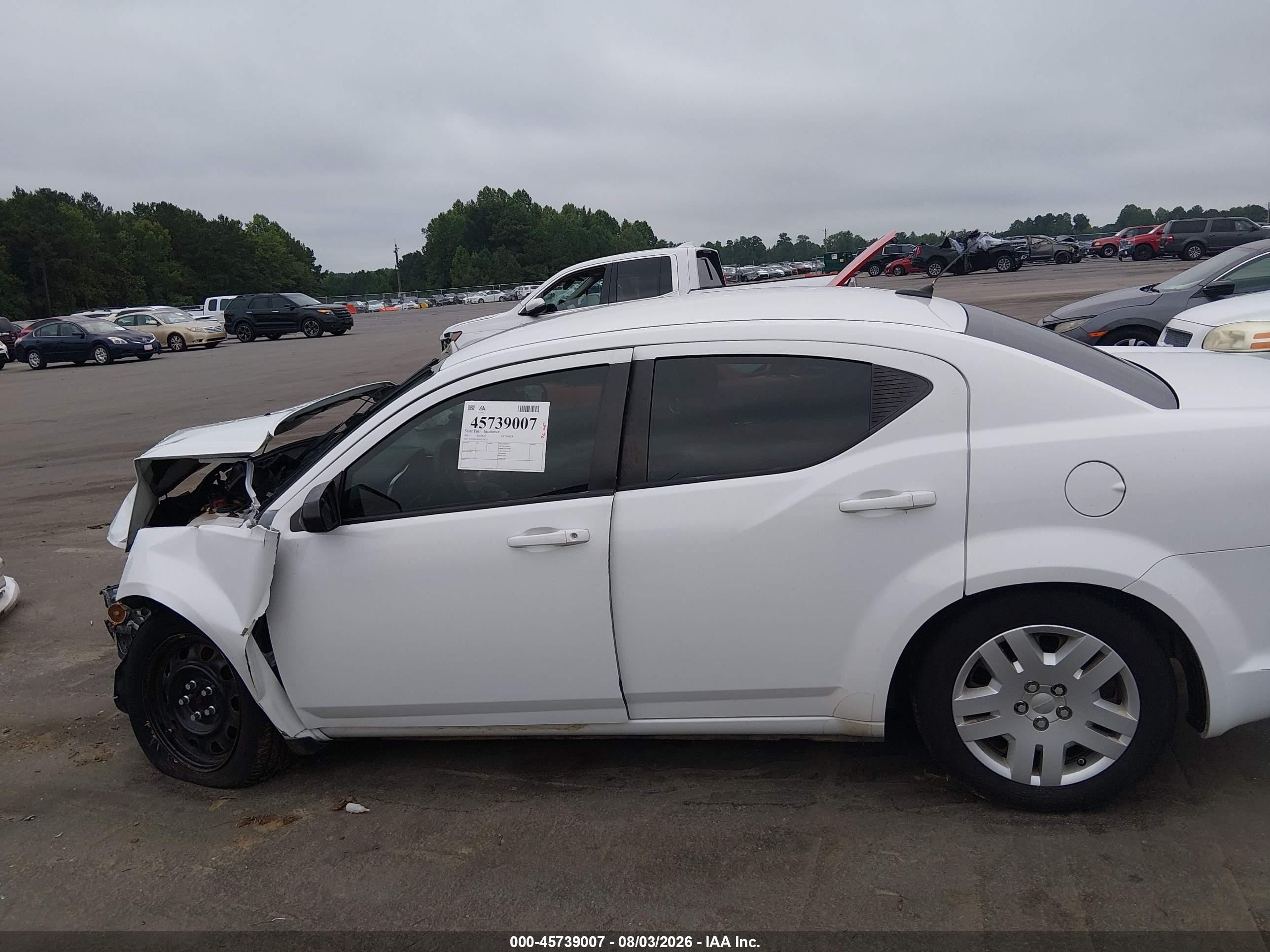 2014 Dodge Avenger Se White vin: 1C3CDZAB3EN170115