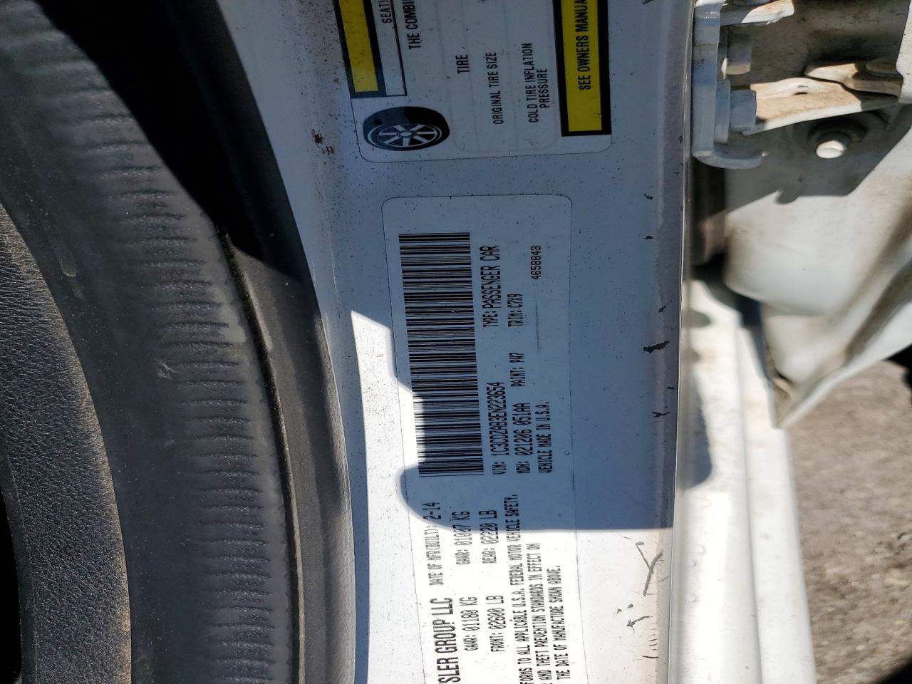 2014 Dodge Avenger Se White vin: 1C3CDZAB3EN223654