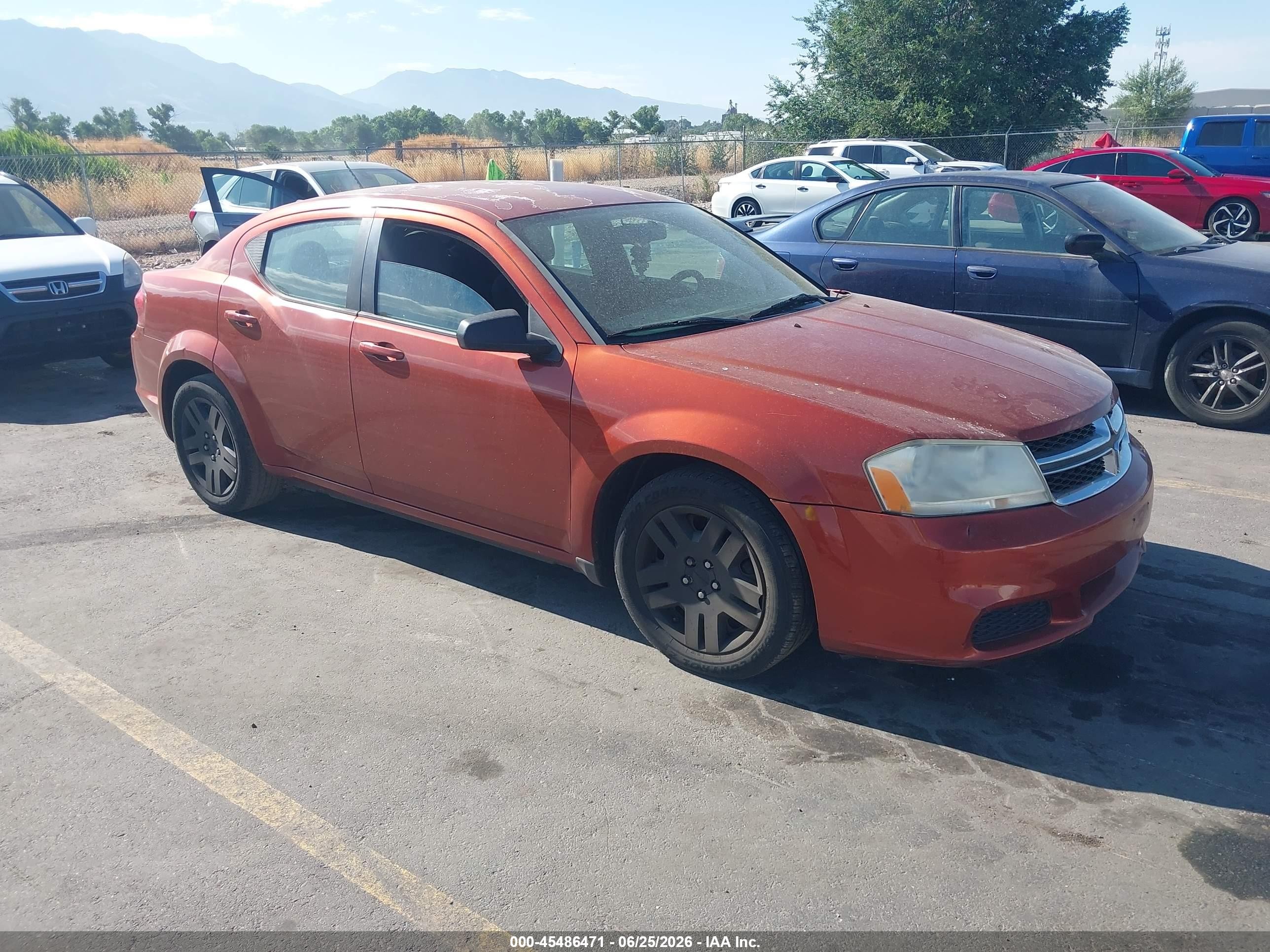 2012 Dodge Avenger Se Orange vin: 1C3CDZAB4CN182707