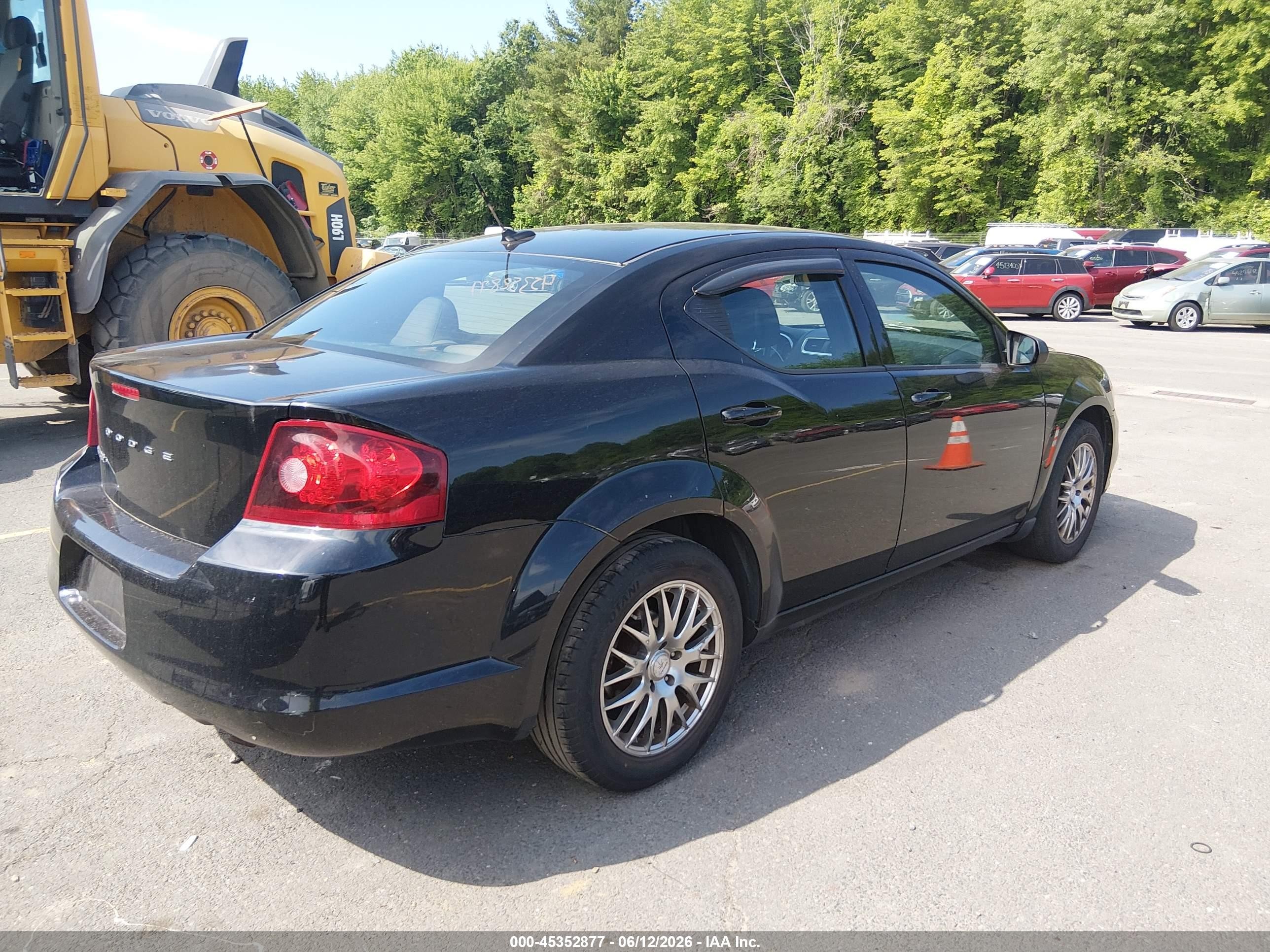 2012 Dodge Avenger Se Black vin: 1C3CDZAB4CN252657