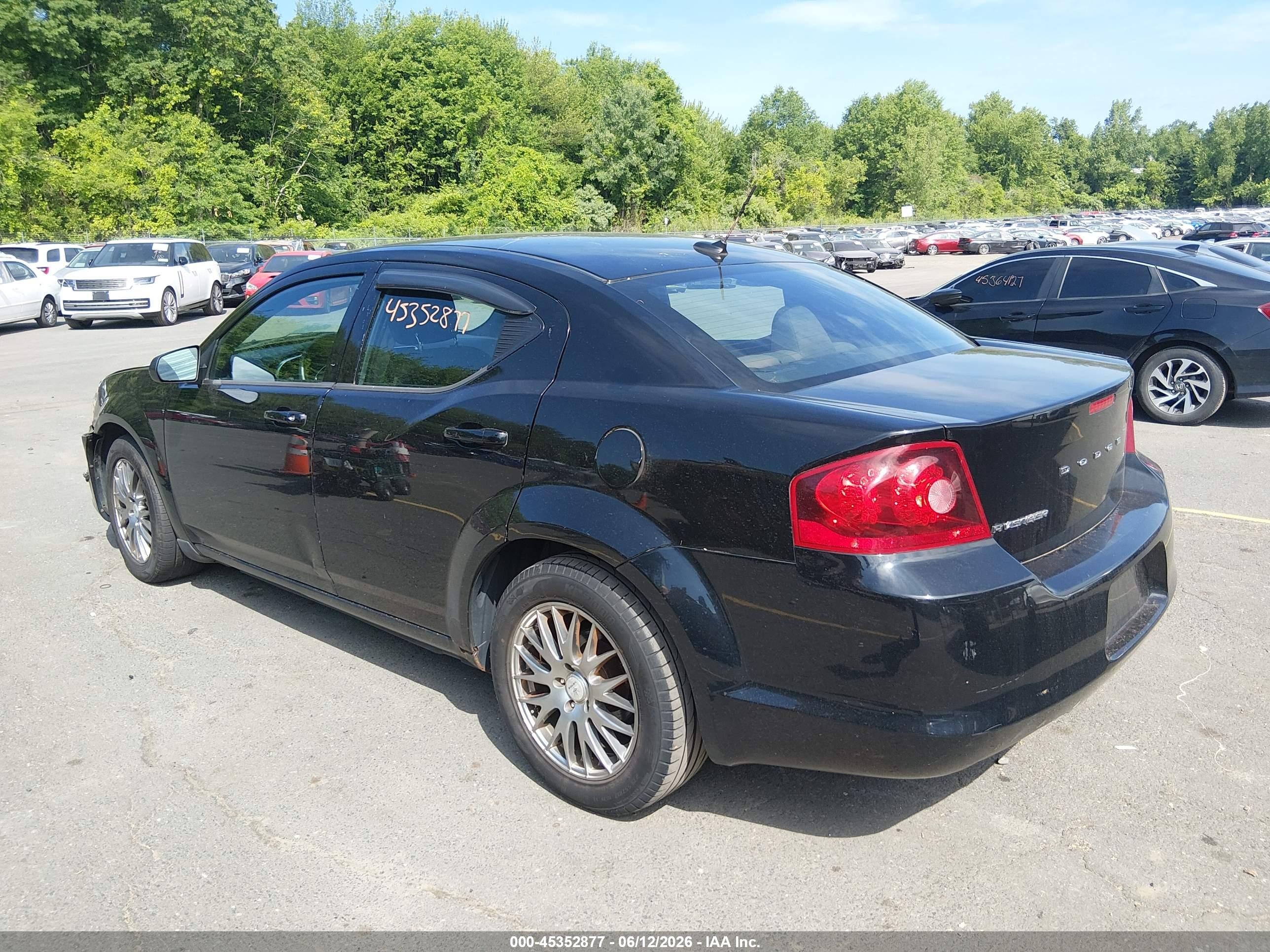 2012 Dodge Avenger Se Black vin: 1C3CDZAB4CN252657