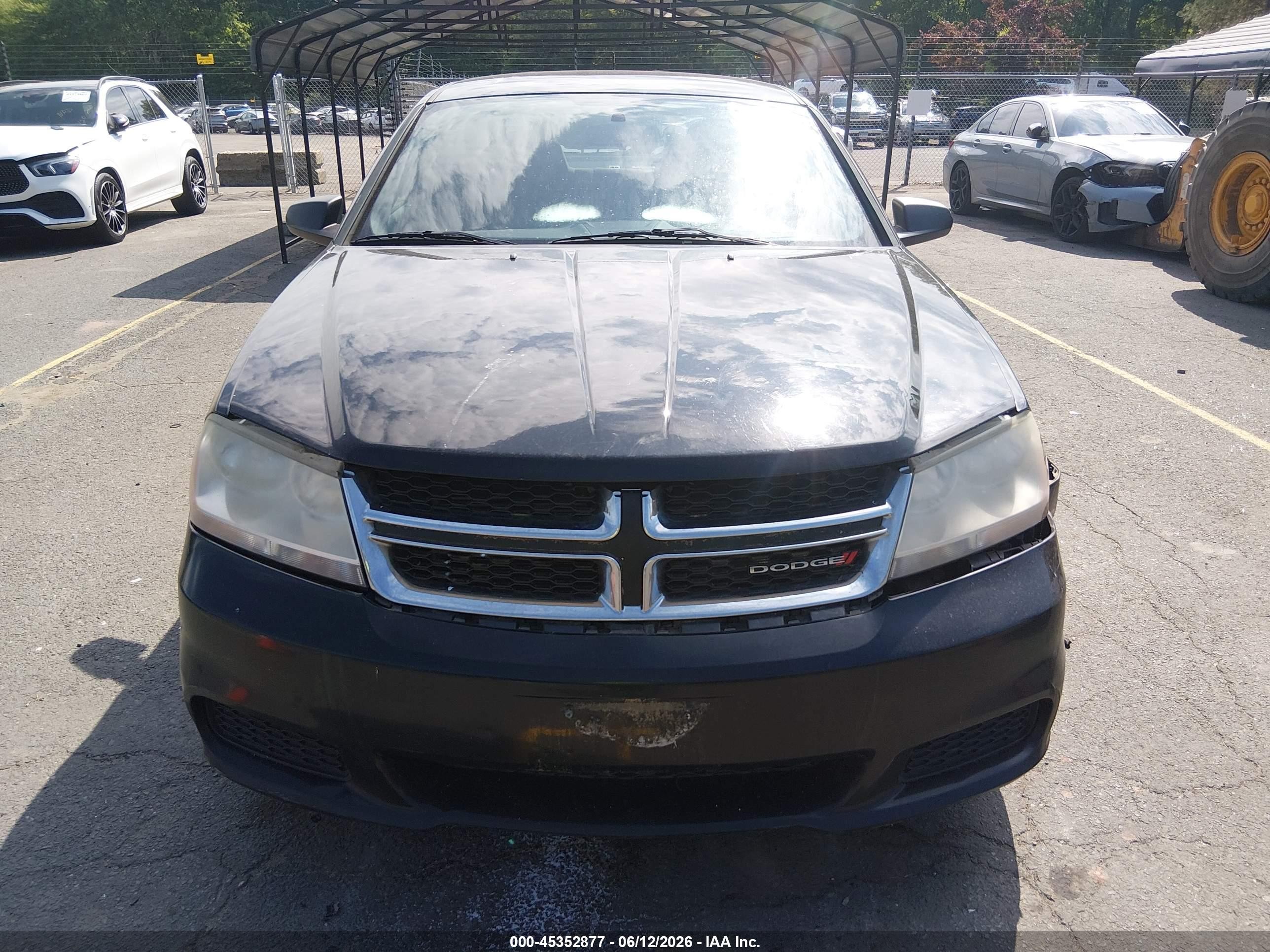 2012 Dodge Avenger Se Black vin: 1C3CDZAB4CN252657