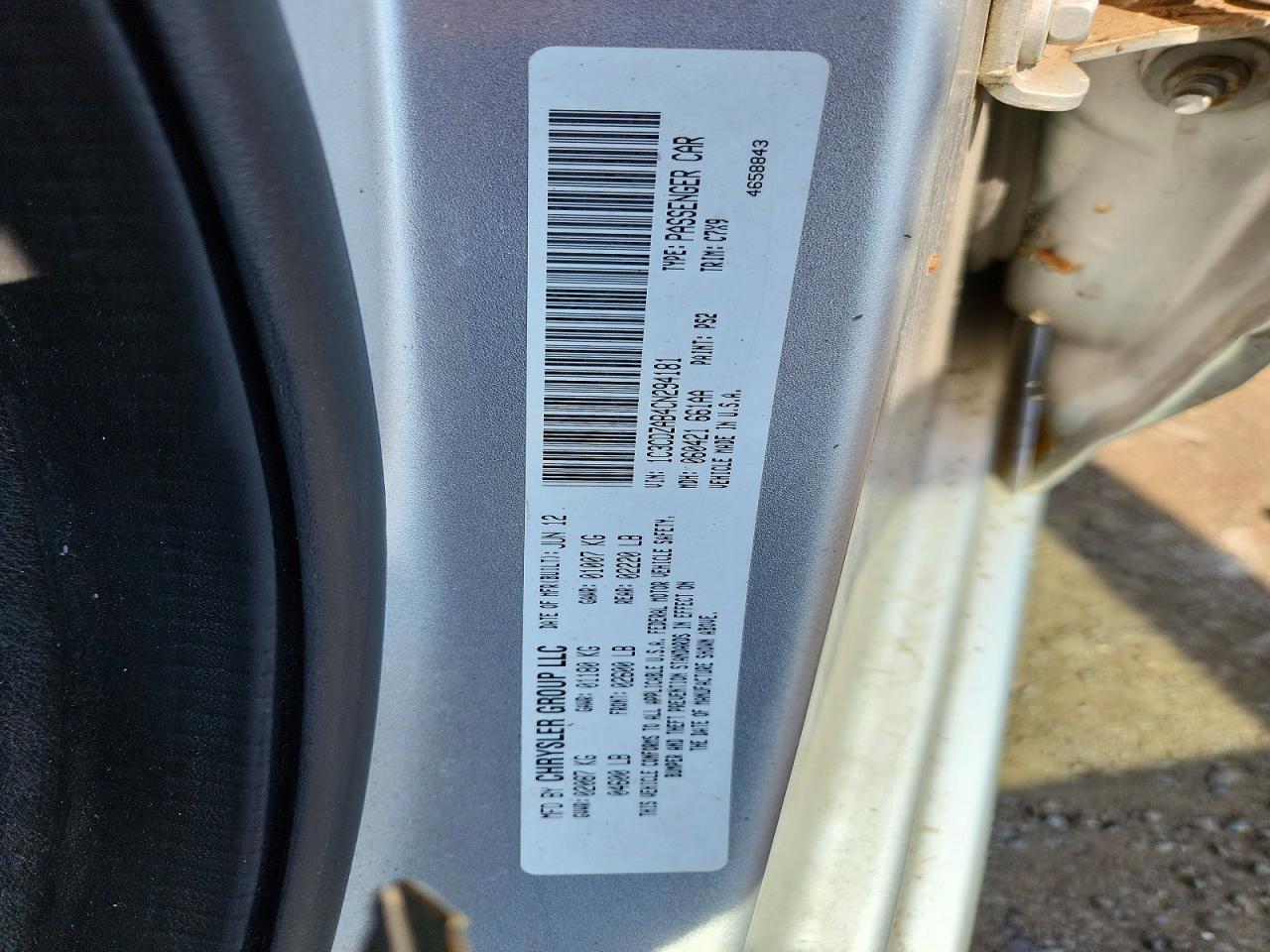 2012 Dodge Avenger Se Серебряный vin: 1C3CDZAB4CN294181