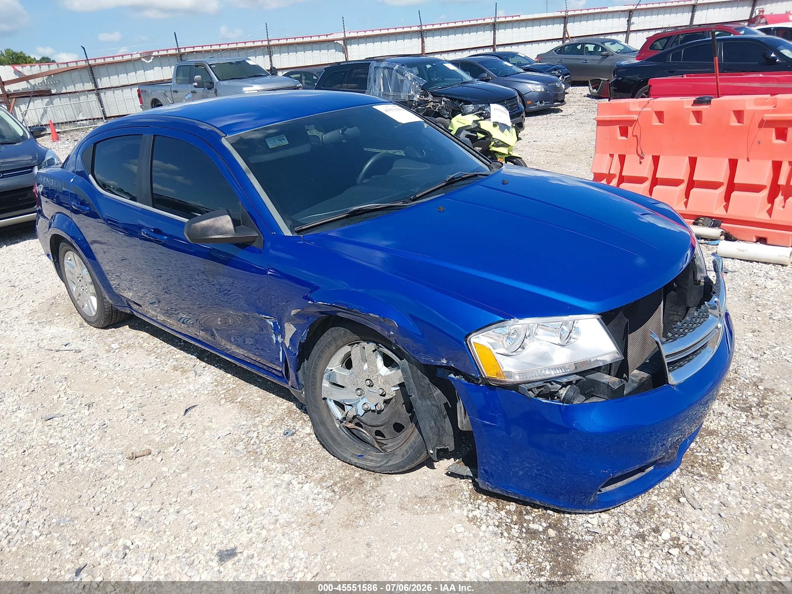 2013 Dodge Avenger Se Синий vin: 1C3CDZAB4DN549283