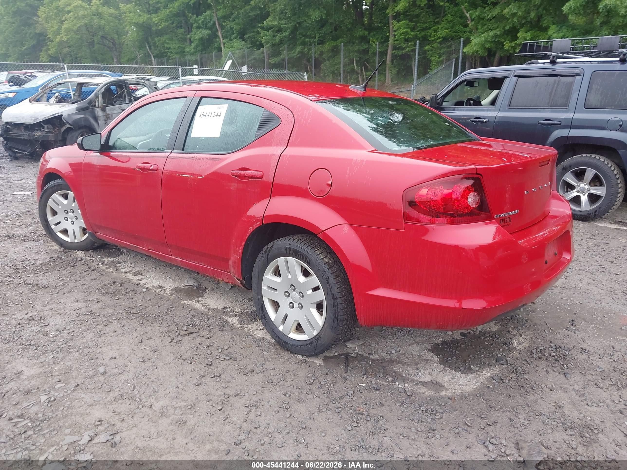 2013 Dodge Avenger Se Red vin: 1C3CDZAB4DN588178