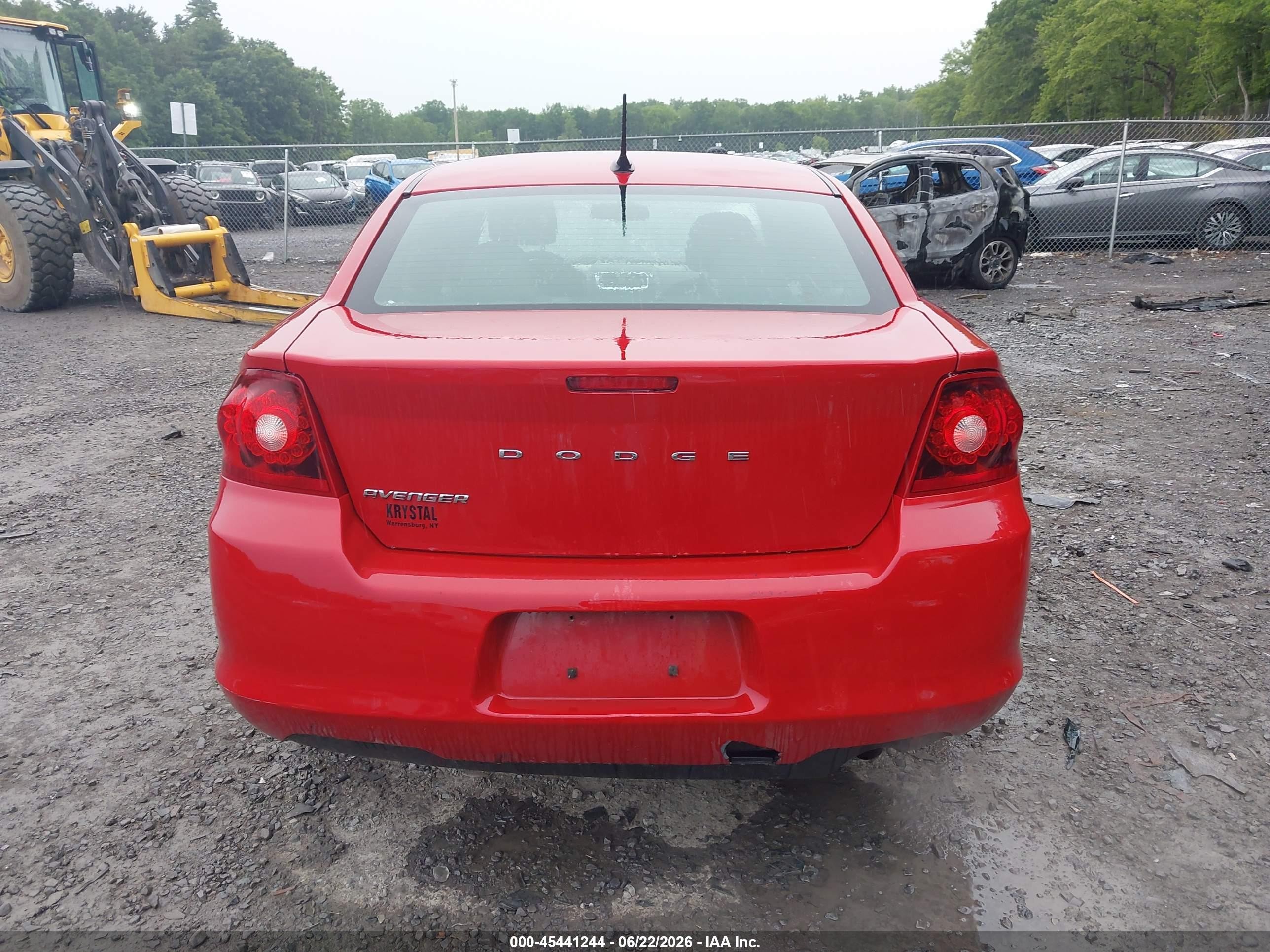 2013 Dodge Avenger Se Red vin: 1C3CDZAB4DN588178
