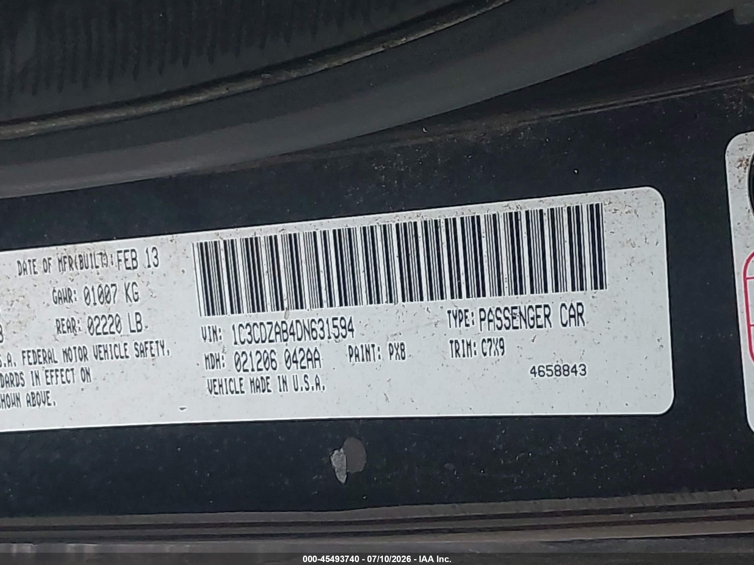 2013 Dodge Avenger Se Черный vin: 1C3CDZAB4DN631594