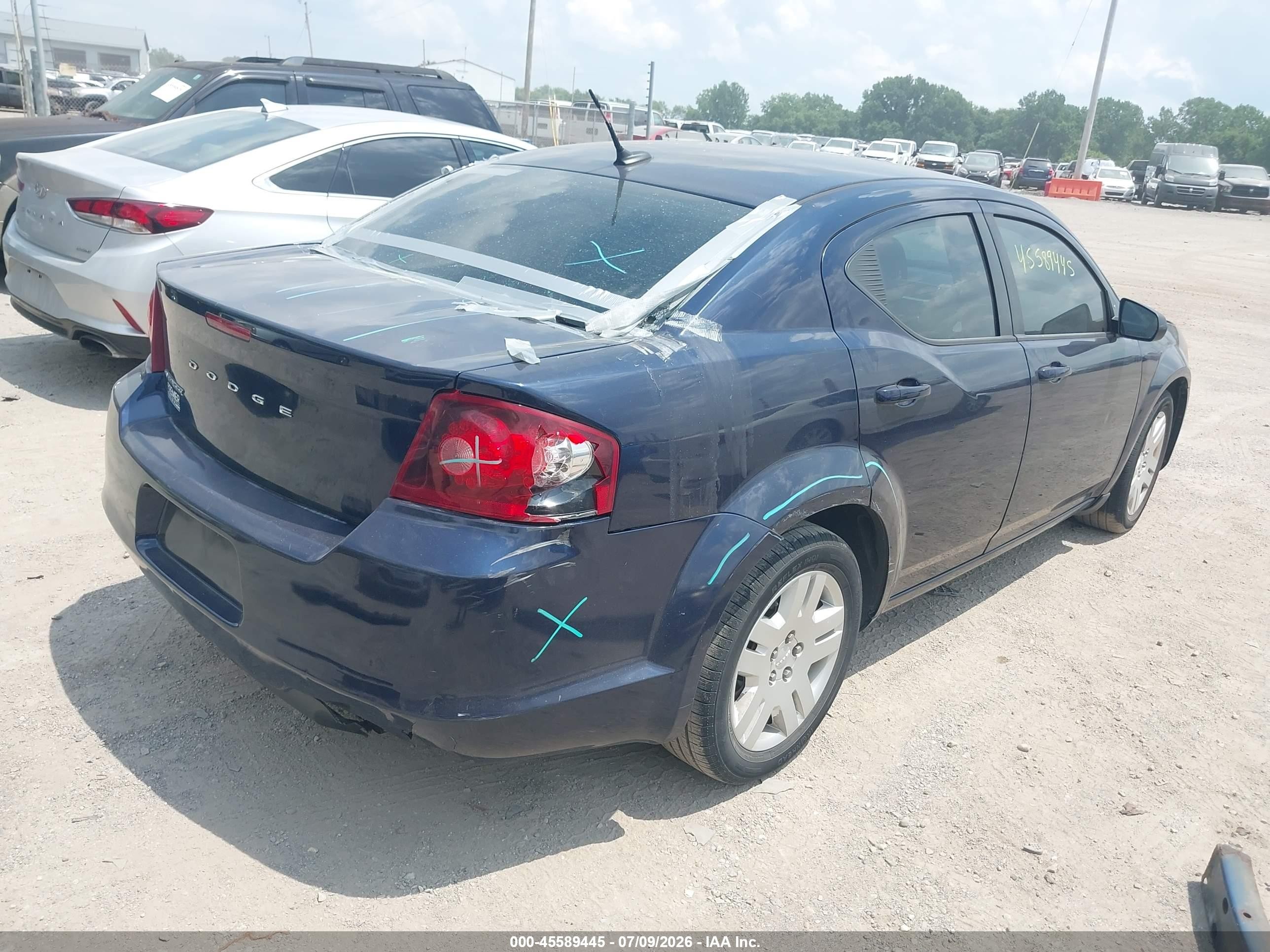 2014 Dodge Avenger Se Blue vin: 1C3CDZAB4EN117259