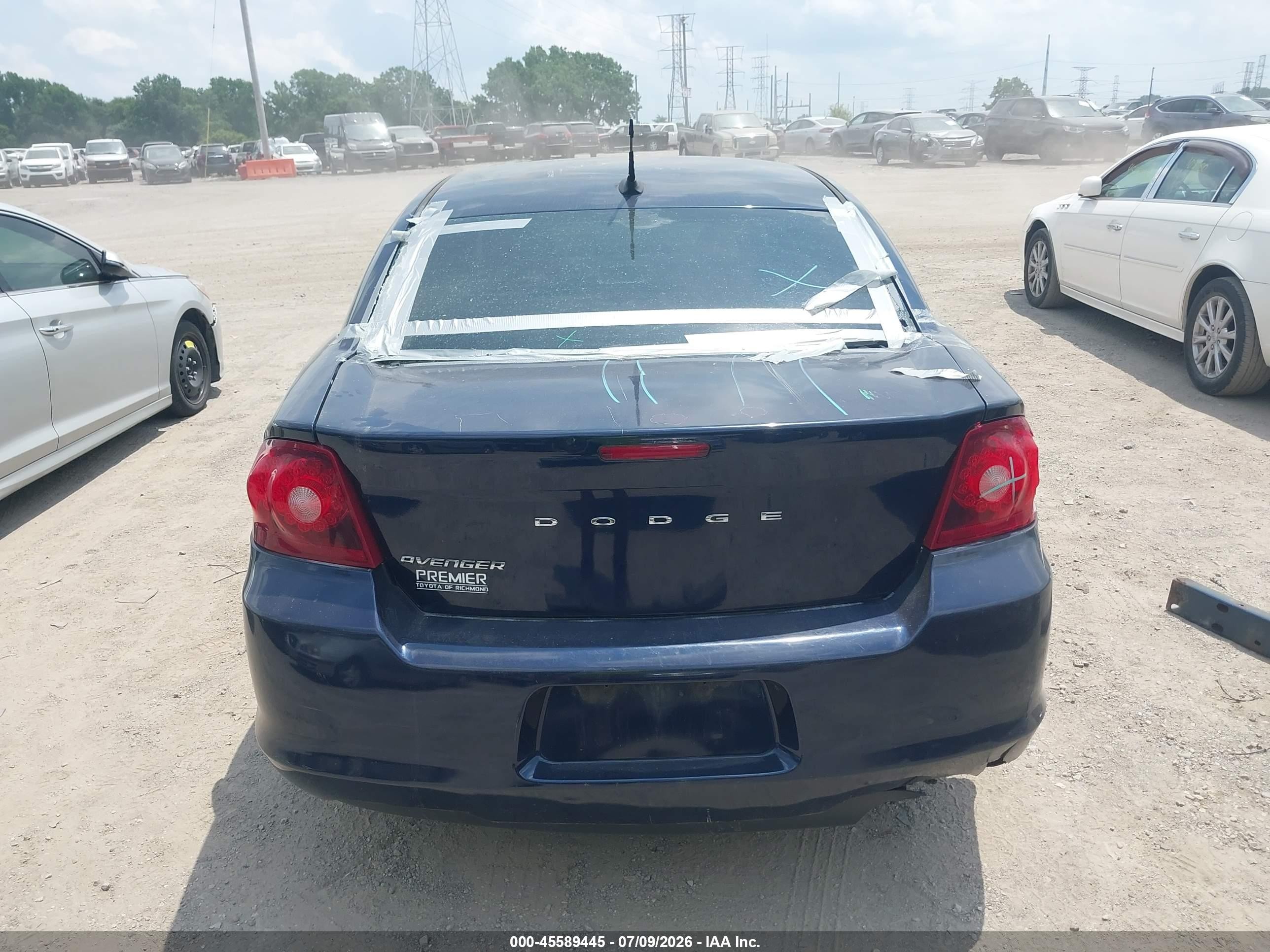 2014 Dodge Avenger Se Blue vin: 1C3CDZAB4EN117259