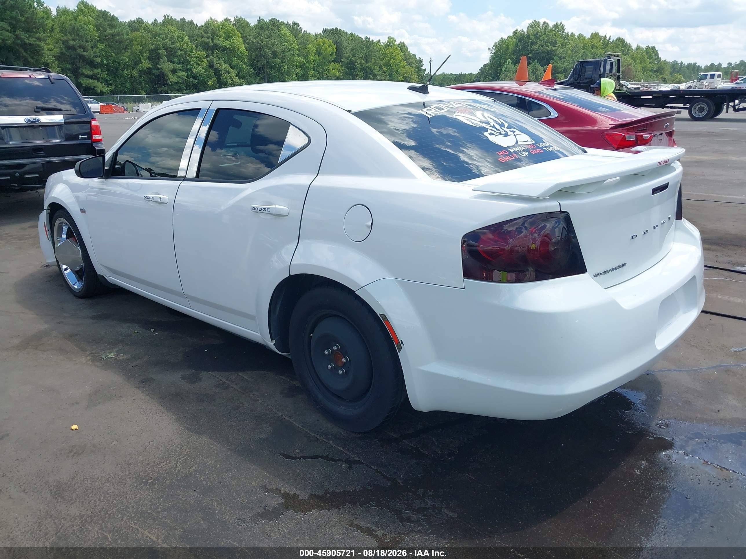 2014 Dodge Avenger Se White vin: 1C3CDZAB4EN129413