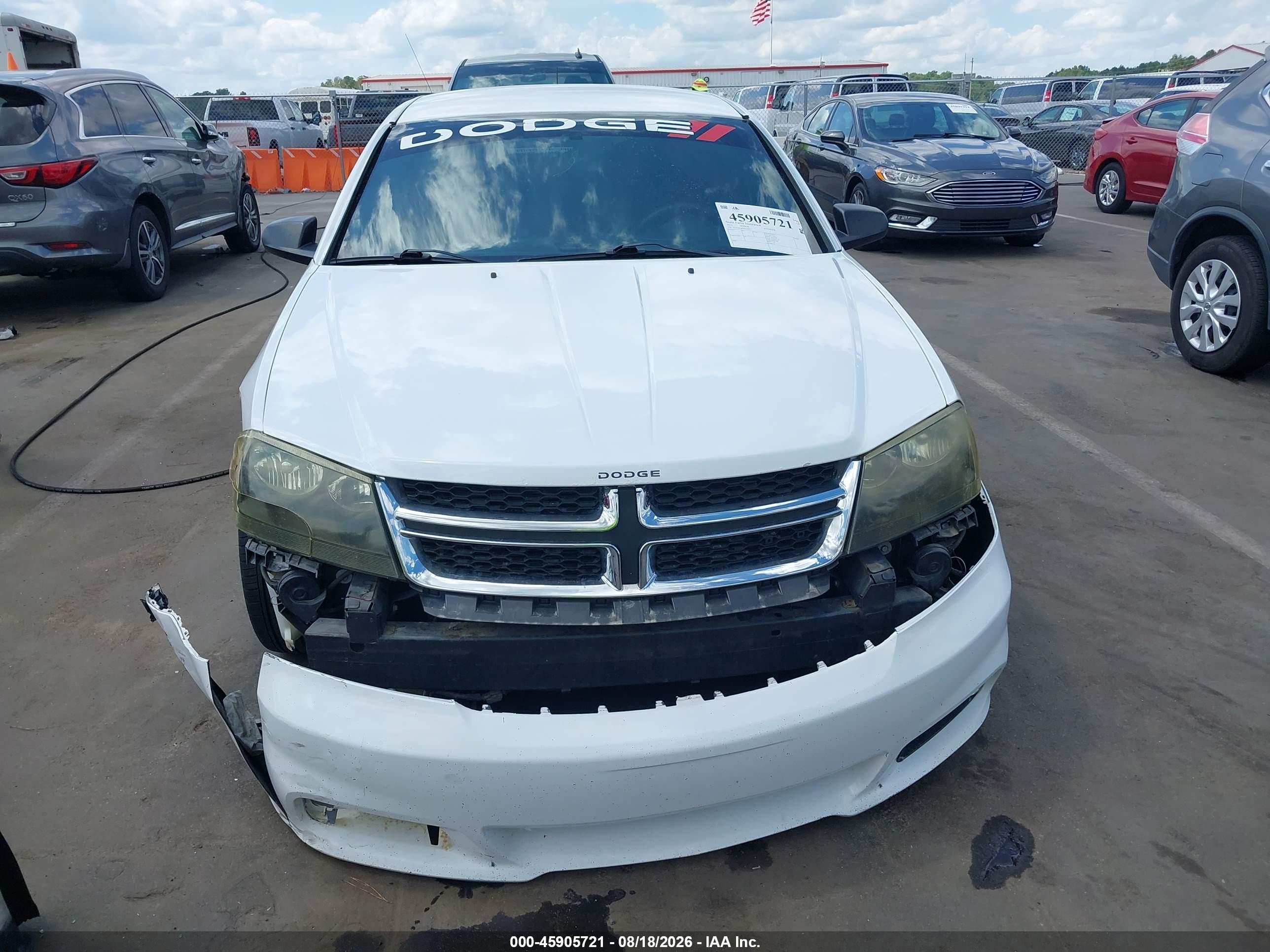 2014 Dodge Avenger Se White vin: 1C3CDZAB4EN129413