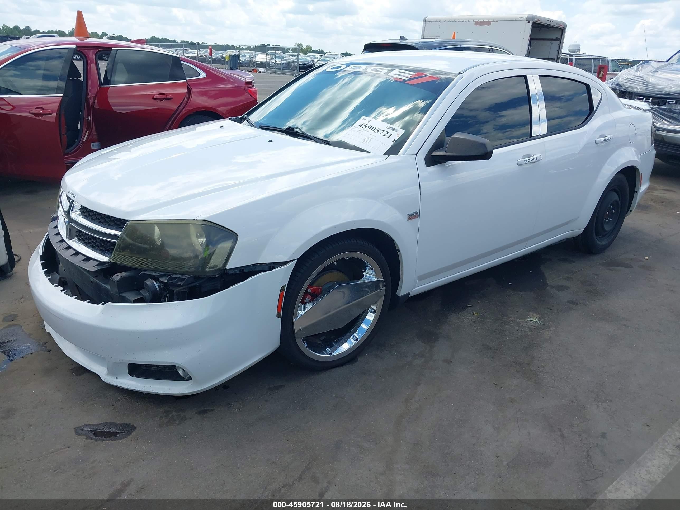 2014 Dodge Avenger Se White vin: 1C3CDZAB4EN129413