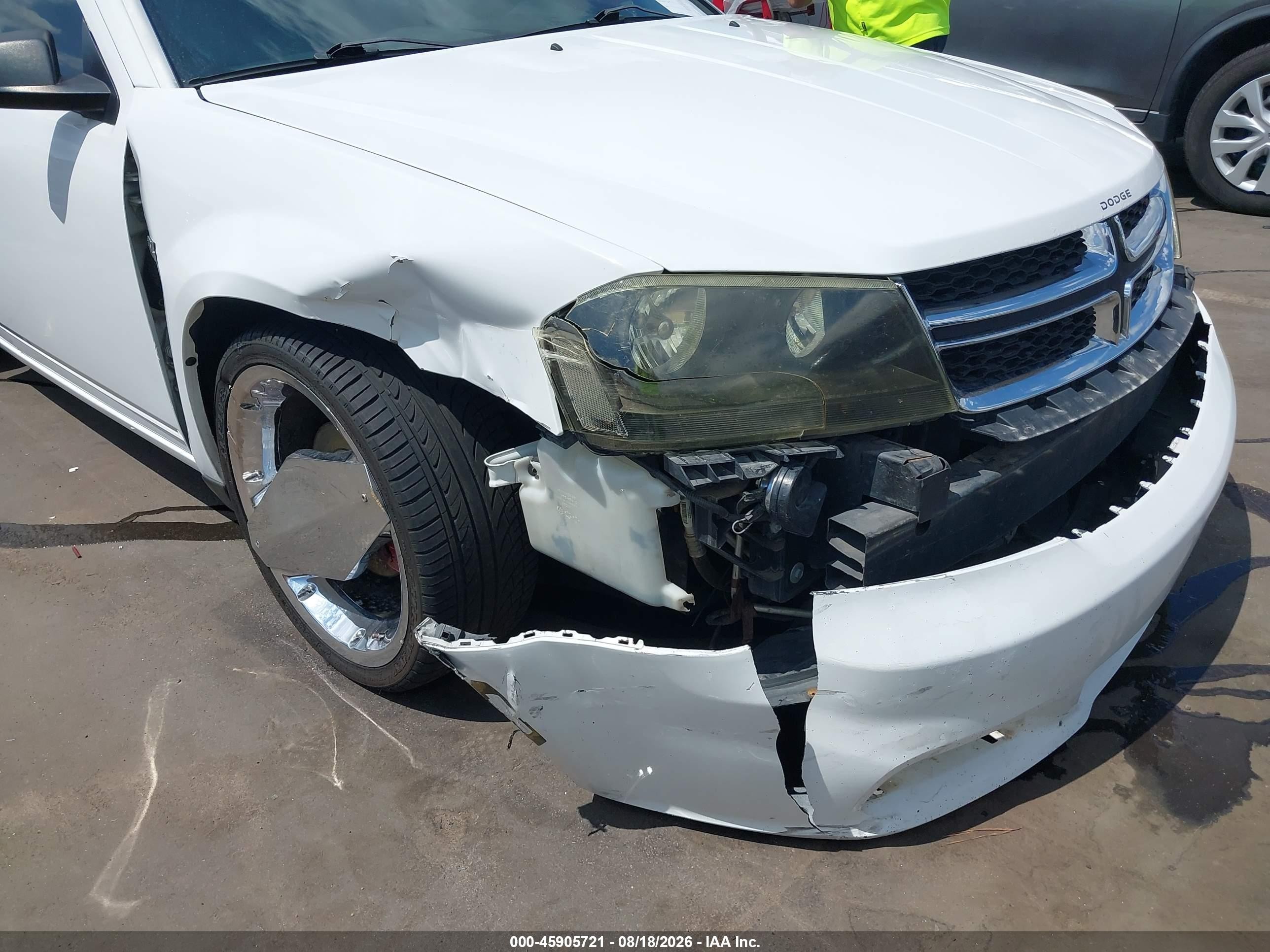 2014 Dodge Avenger Se White vin: 1C3CDZAB4EN129413