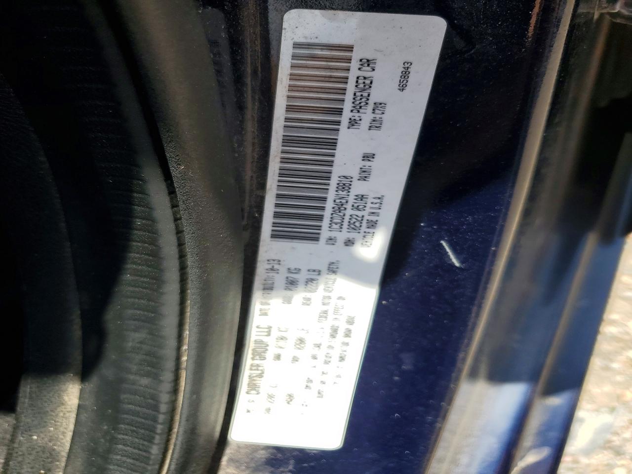 2014 Dodge Avenger Se Blue vin: 1C3CDZAB4EN138810