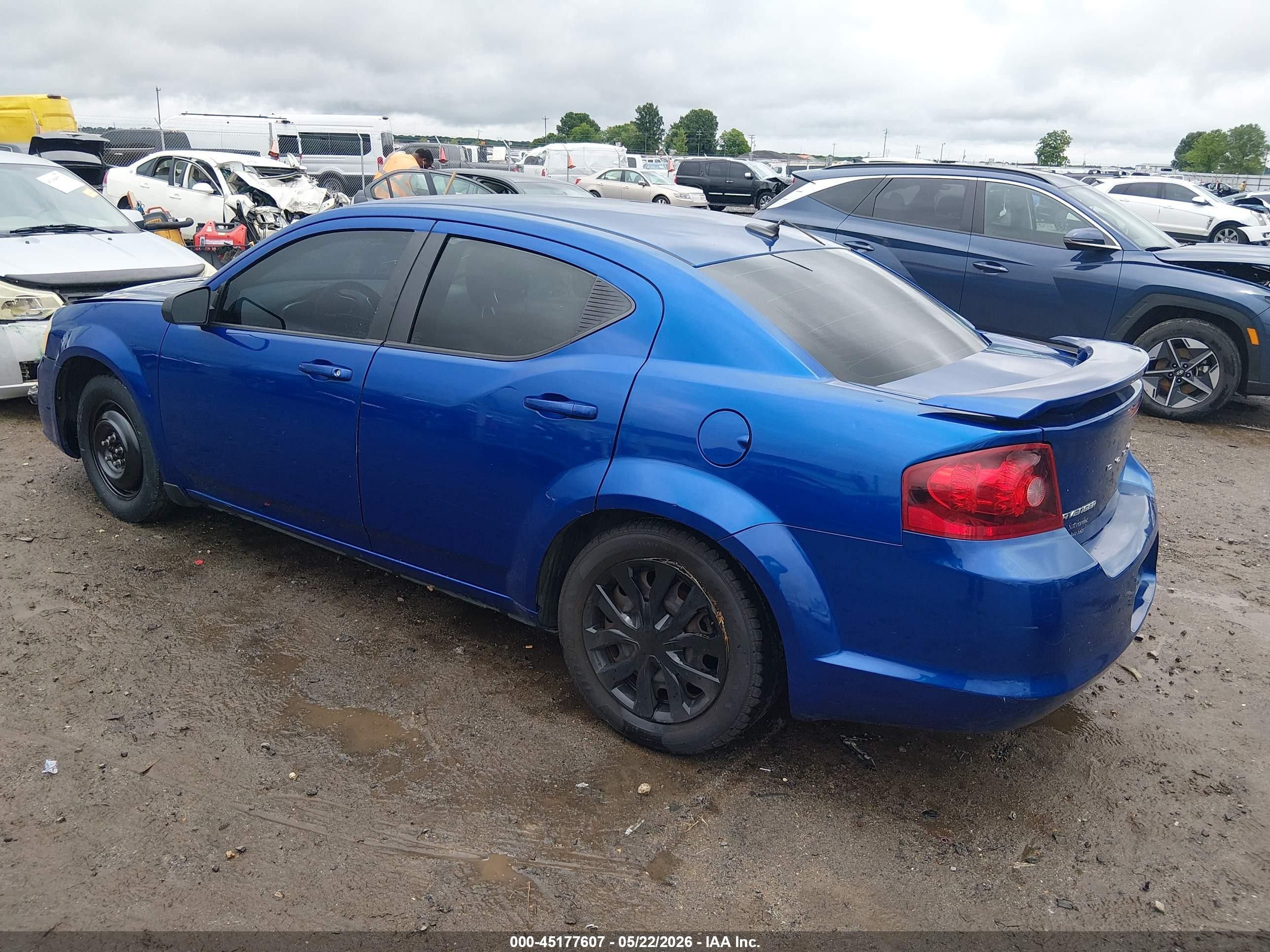 2014 Dodge Avenger Se Blue vin: 1C3CDZAB4EN144543