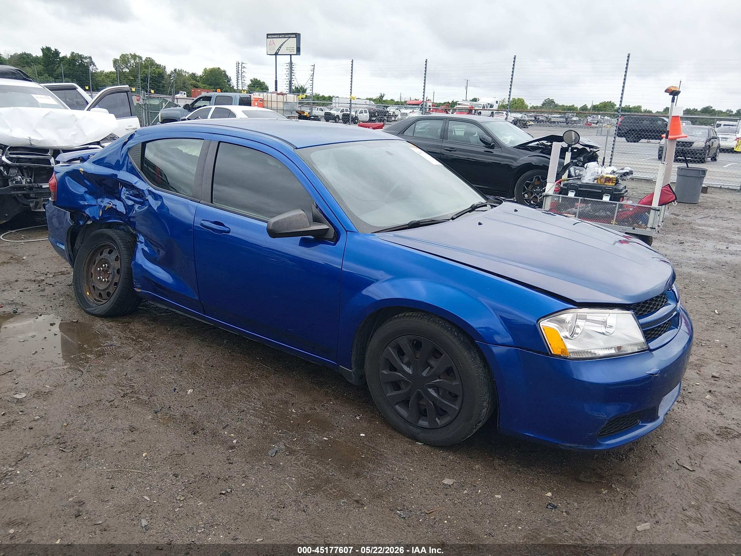2014 Dodge Avenger Se Blue vin: 1C3CDZAB4EN144543