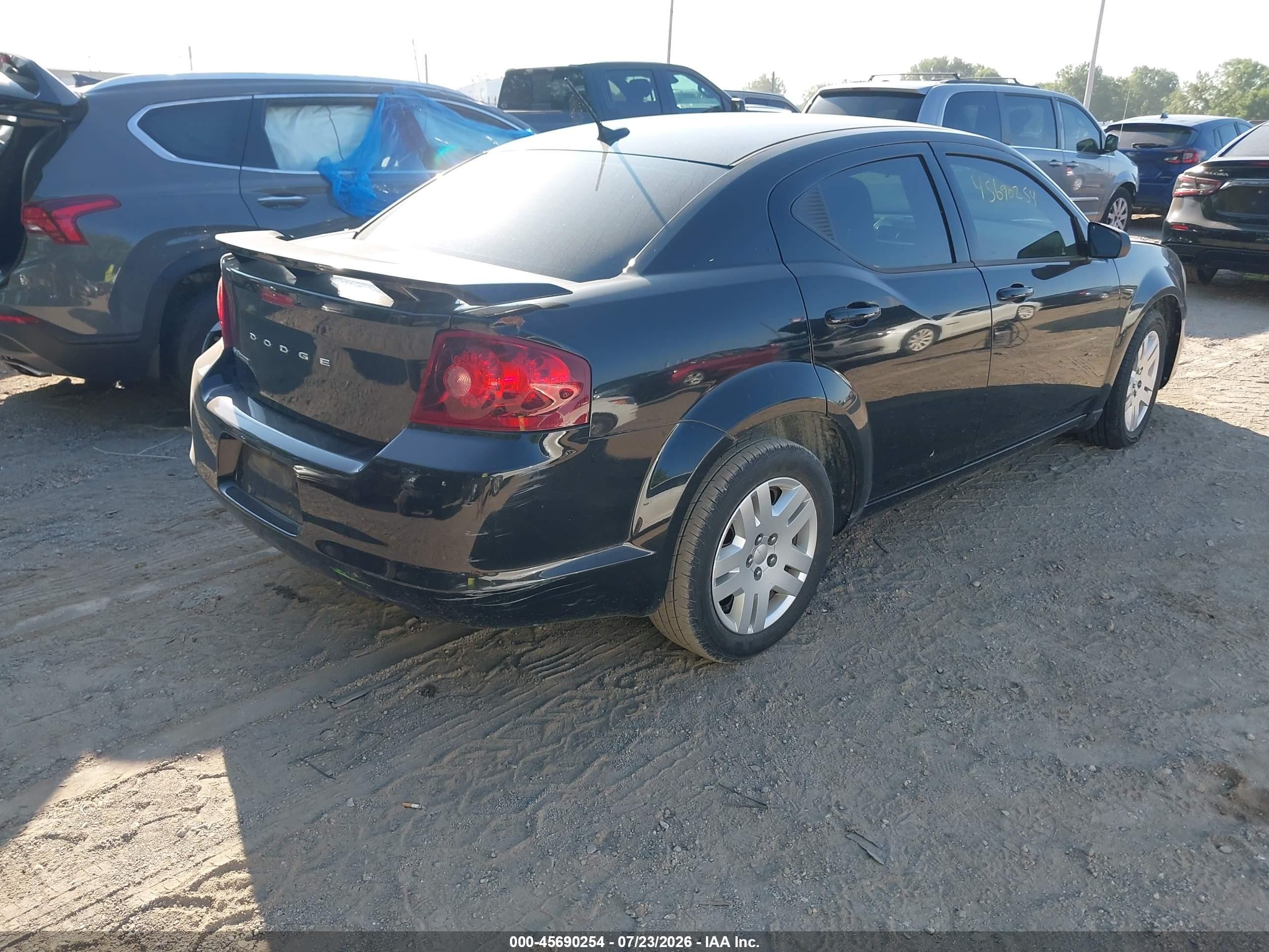 2014 Dodge Avenger Se Black vin: 1C3CDZAB4EN145482