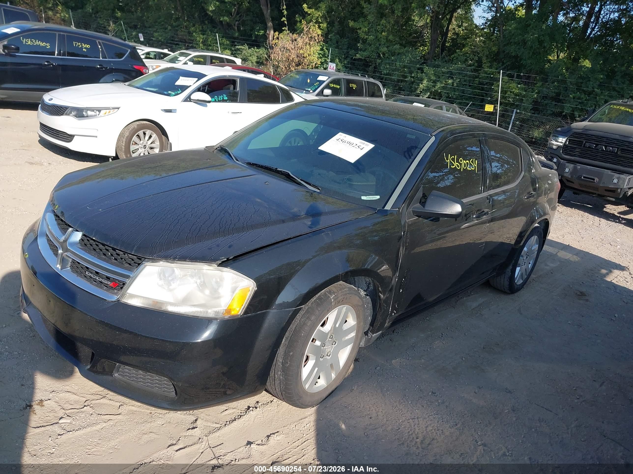 2014 Dodge Avenger Se Black vin: 1C3CDZAB4EN145482