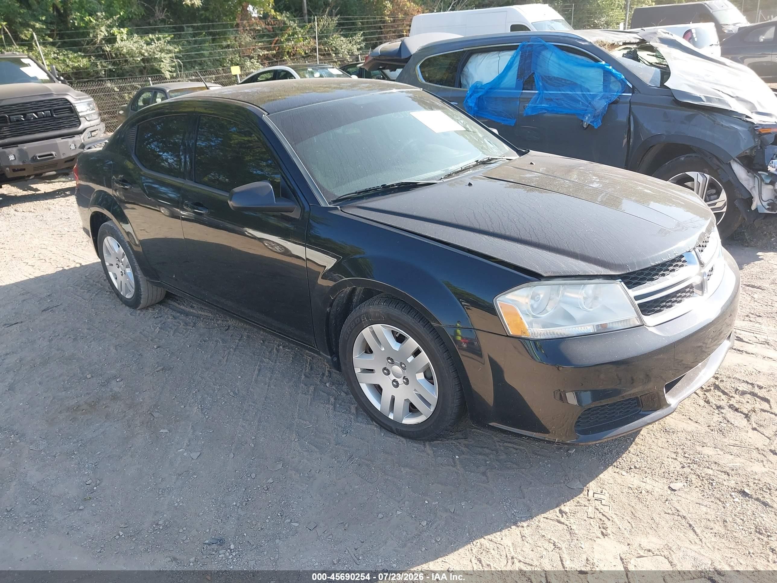2014 Dodge Avenger Se Black vin: 1C3CDZAB4EN145482