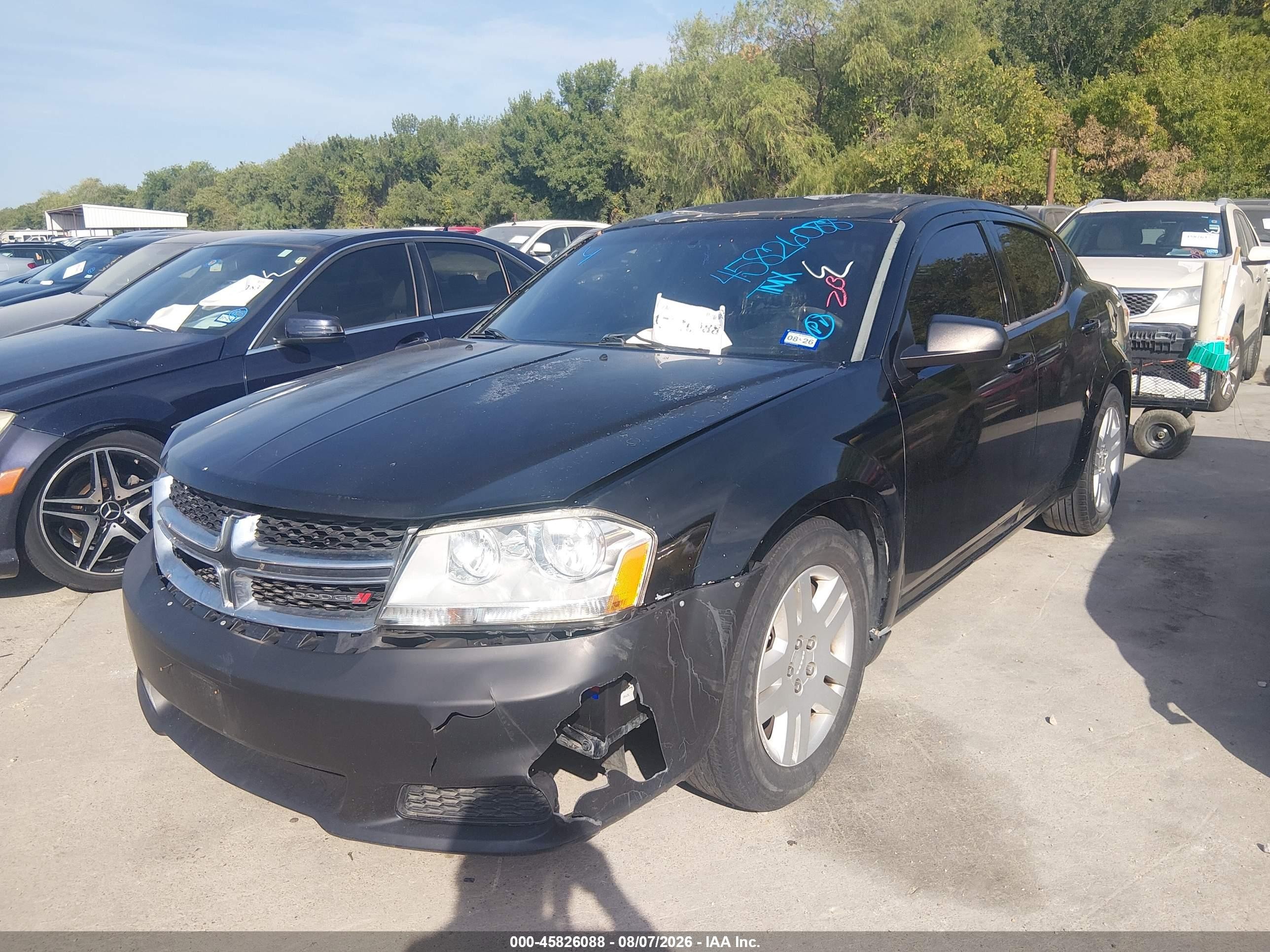 2014 Dodge Avenger Se Black vin: 1C3CDZAB4EN154392