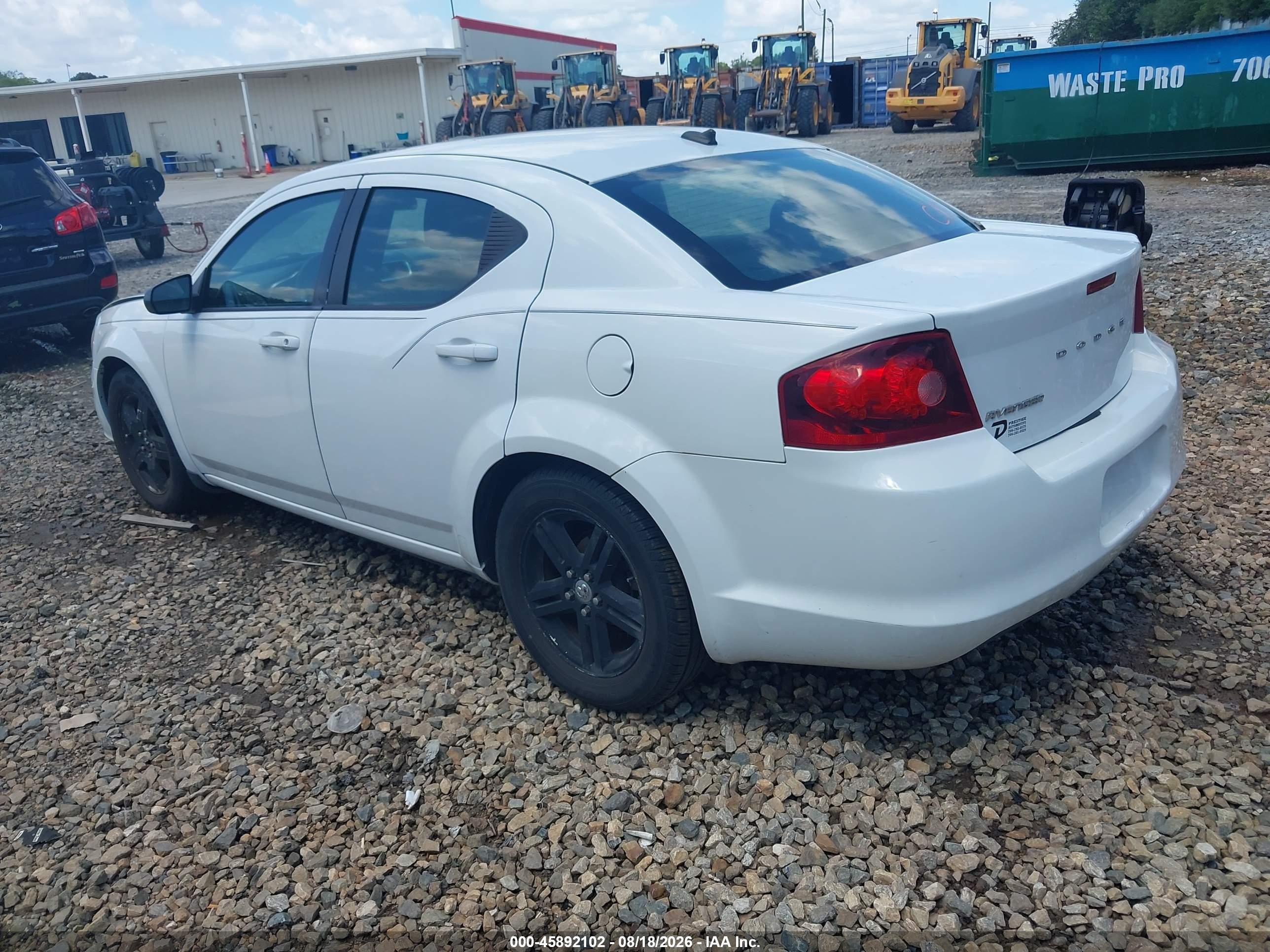2014 Dodge Avenger Se White vin: 1C3CDZAB4EN215305