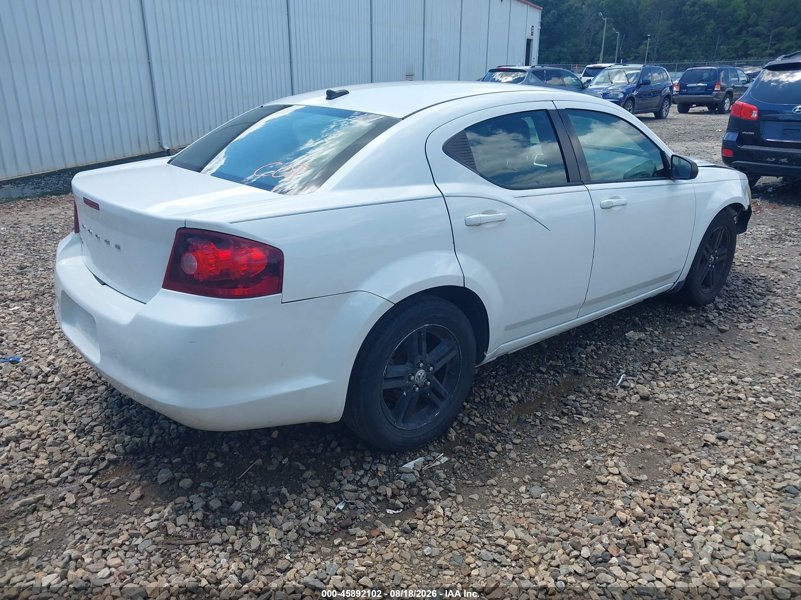 2014 Dodge Avenger Se White vin: 1C3CDZAB4EN215305