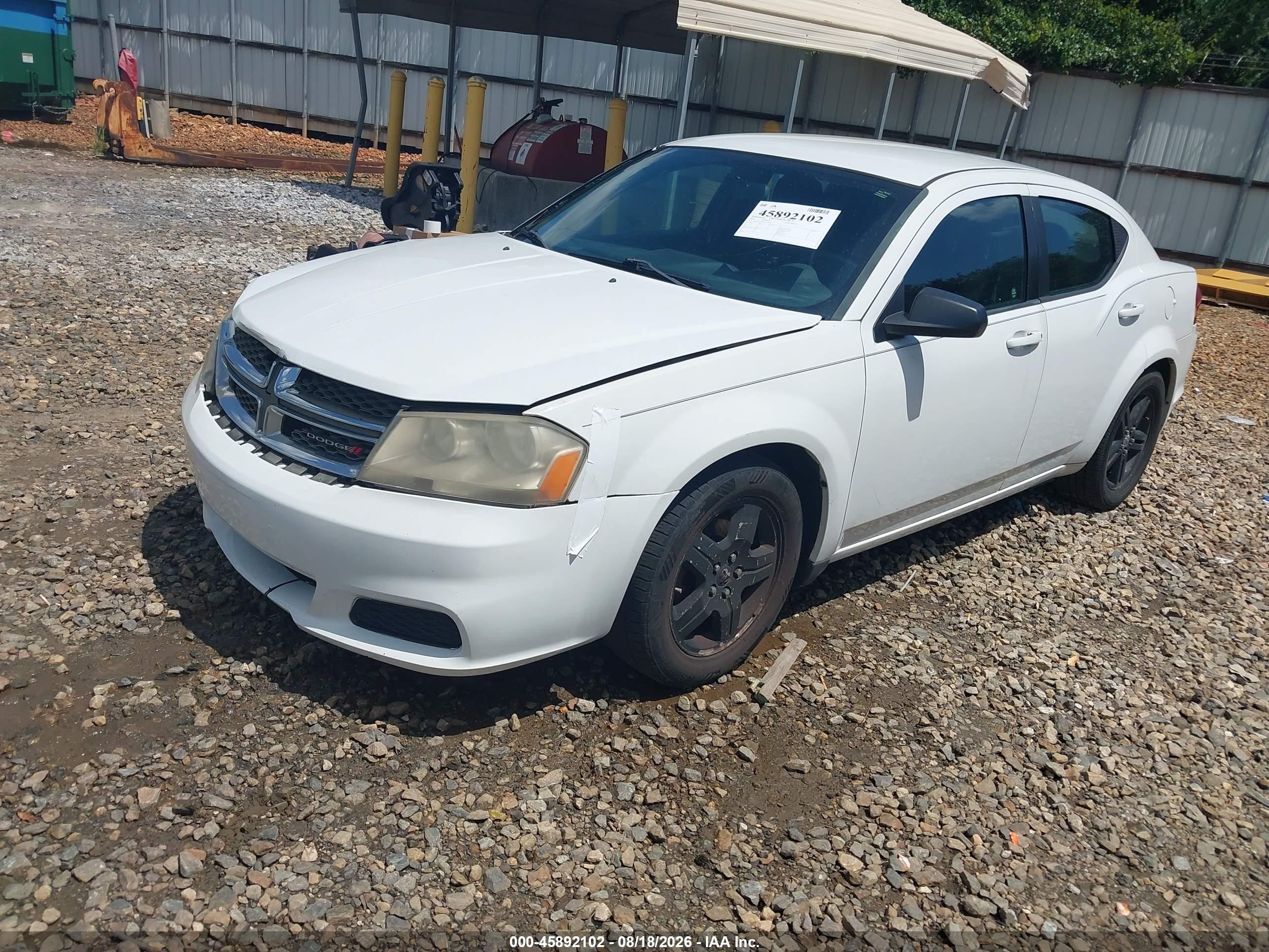 2014 Dodge Avenger Se White vin: 1C3CDZAB4EN215305