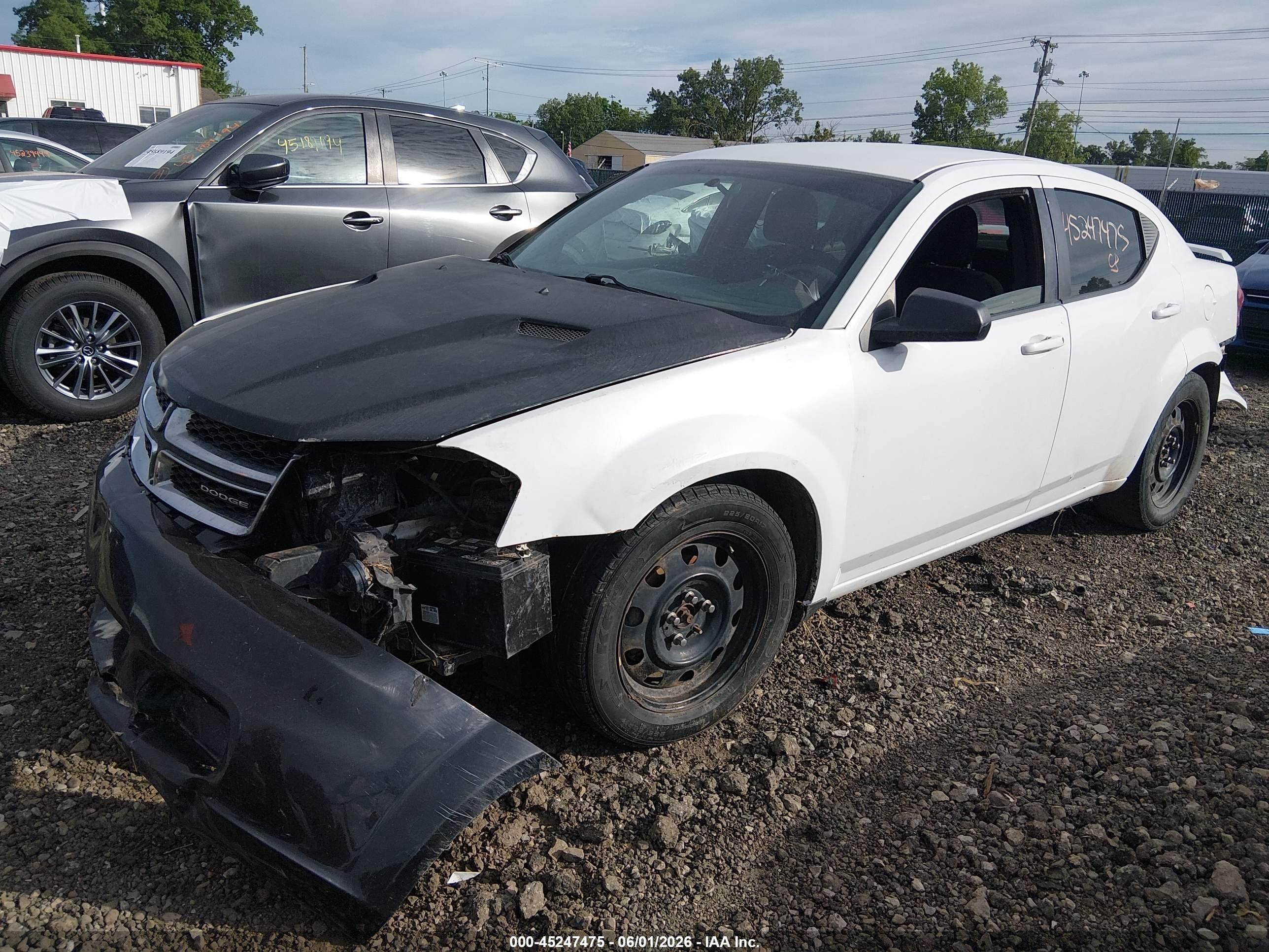 2012 Dodge Avenger Se White vin: 1C3CDZAB5CN110480