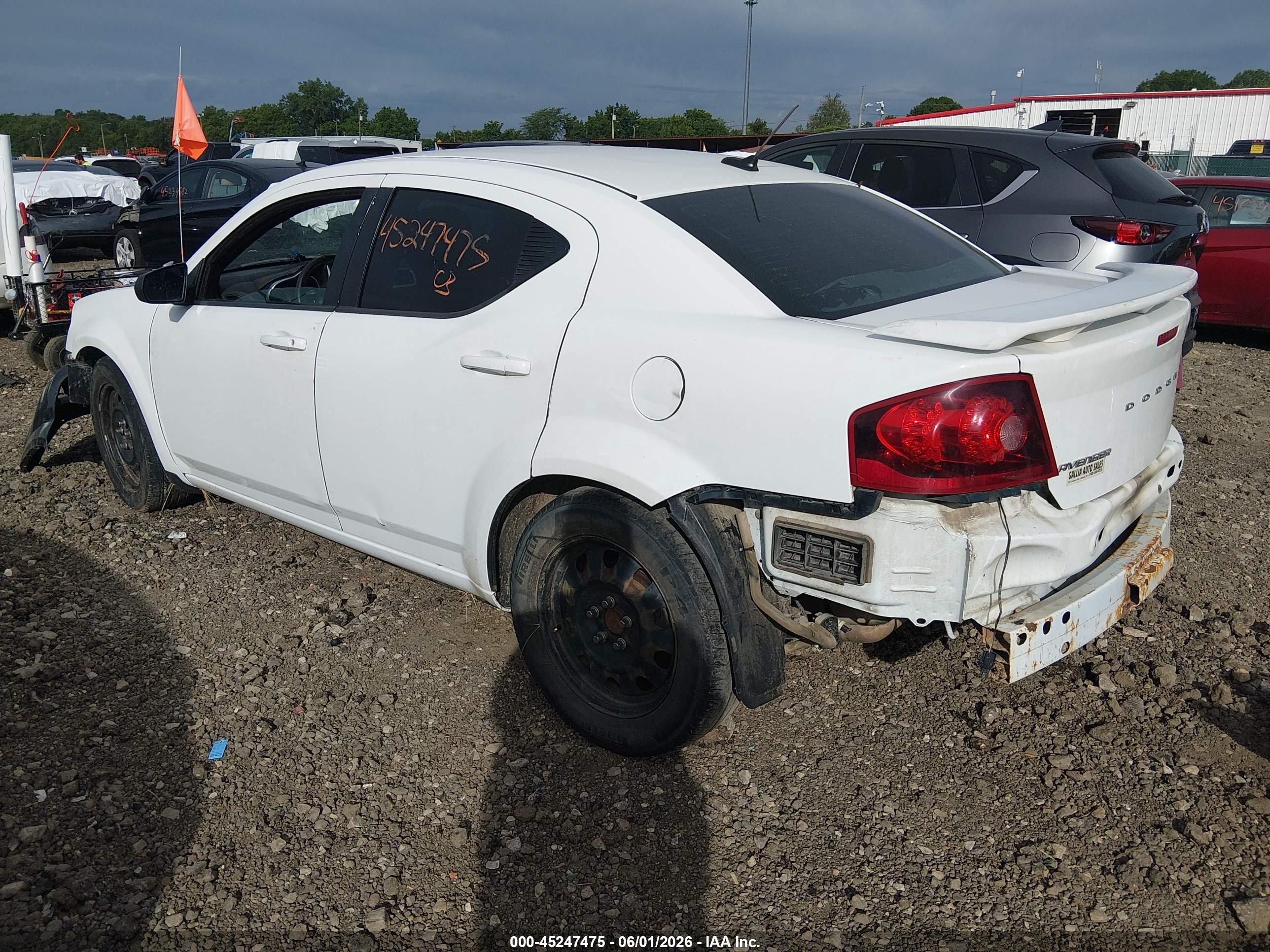 2012 Dodge Avenger Se White vin: 1C3CDZAB5CN110480