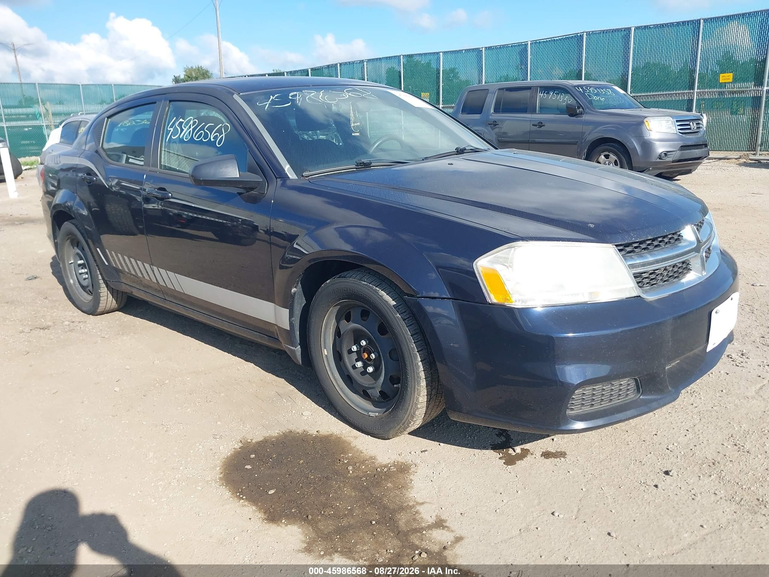 2012 Dodge Avenger Se Black vin: 1C3CDZAB5CN168346