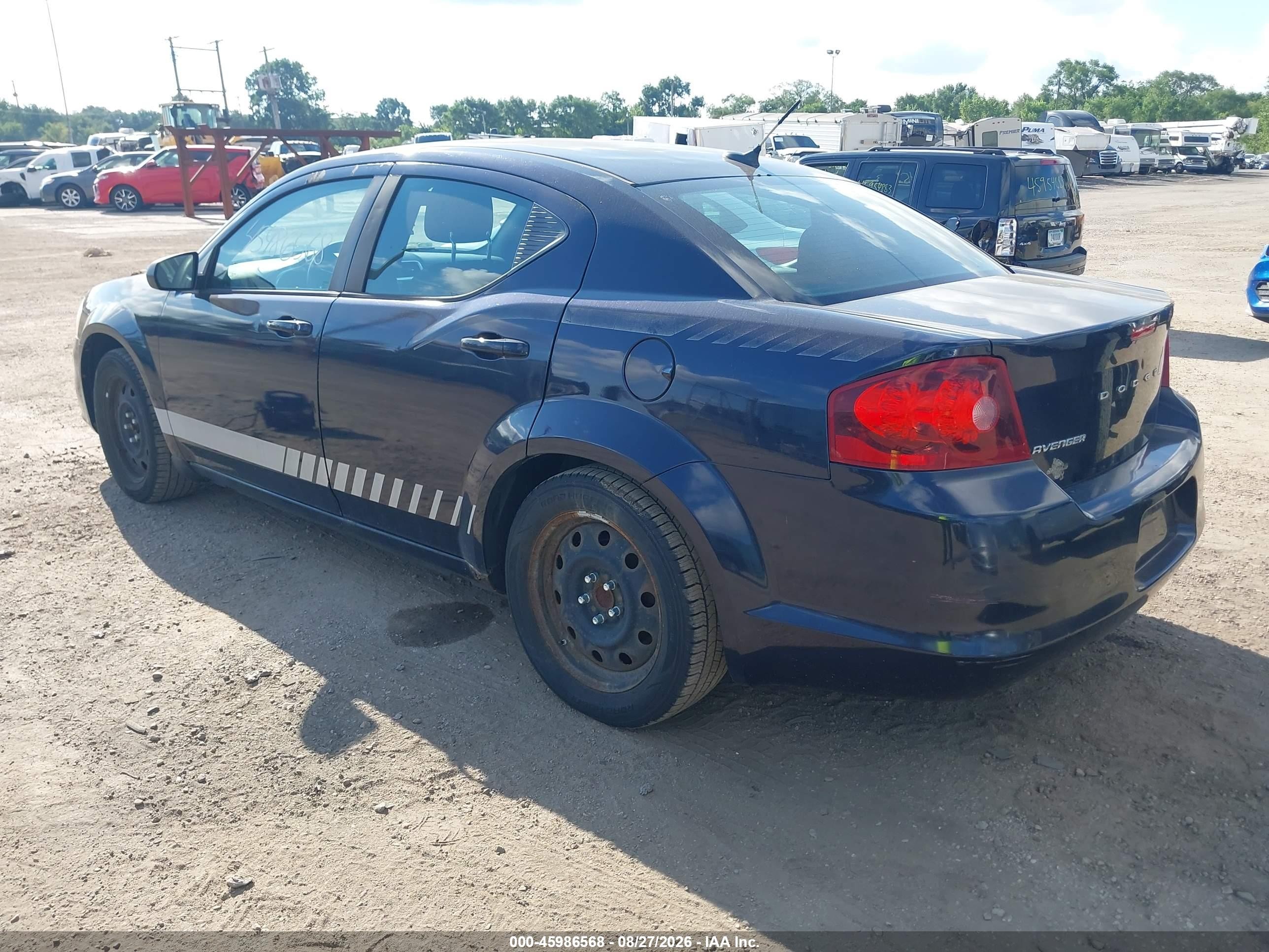 2012 Dodge Avenger Se Black vin: 1C3CDZAB5CN168346