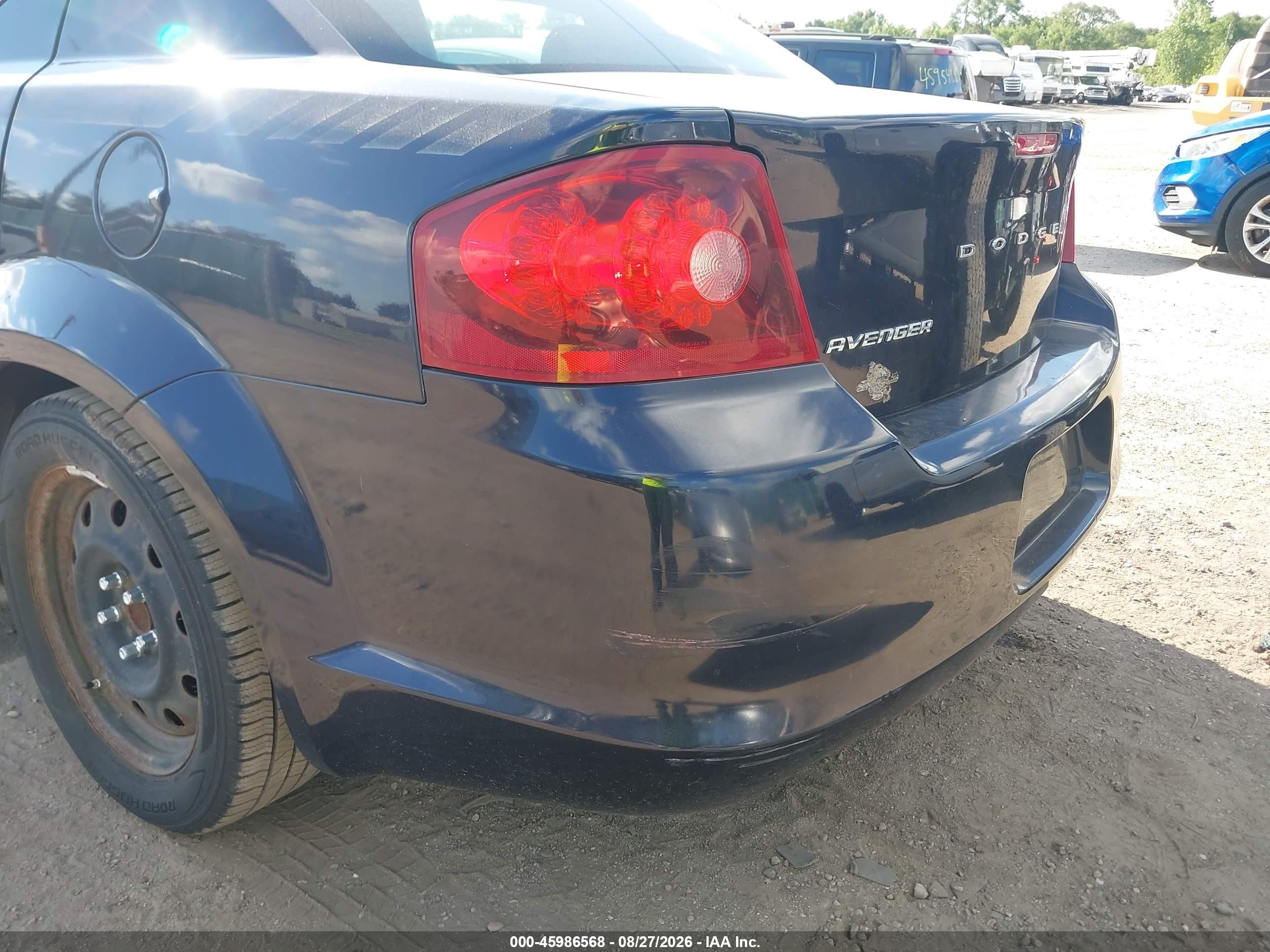 2012 Dodge Avenger Se Black vin: 1C3CDZAB5CN168346