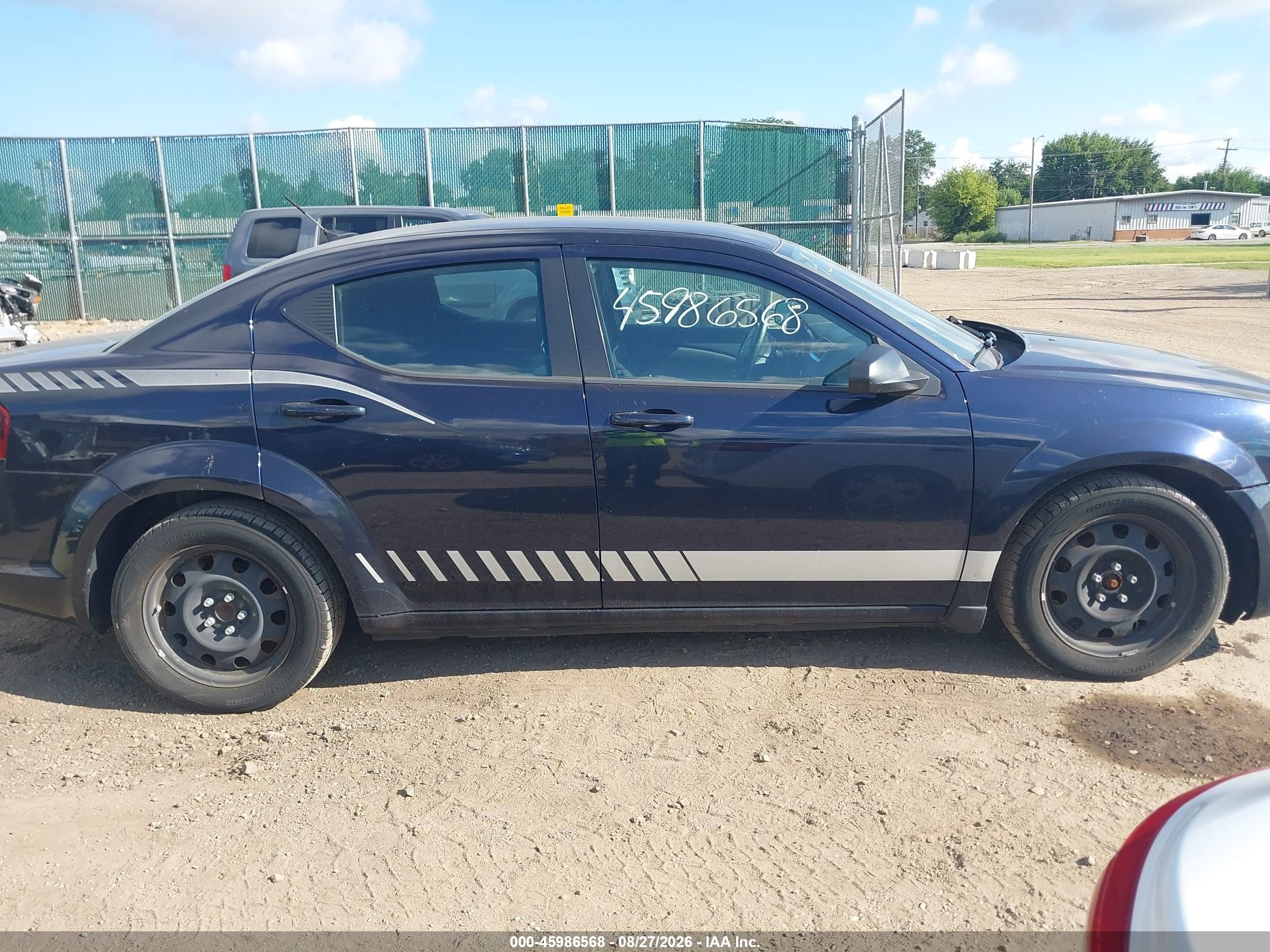2012 Dodge Avenger Se Black vin: 1C3CDZAB5CN168346