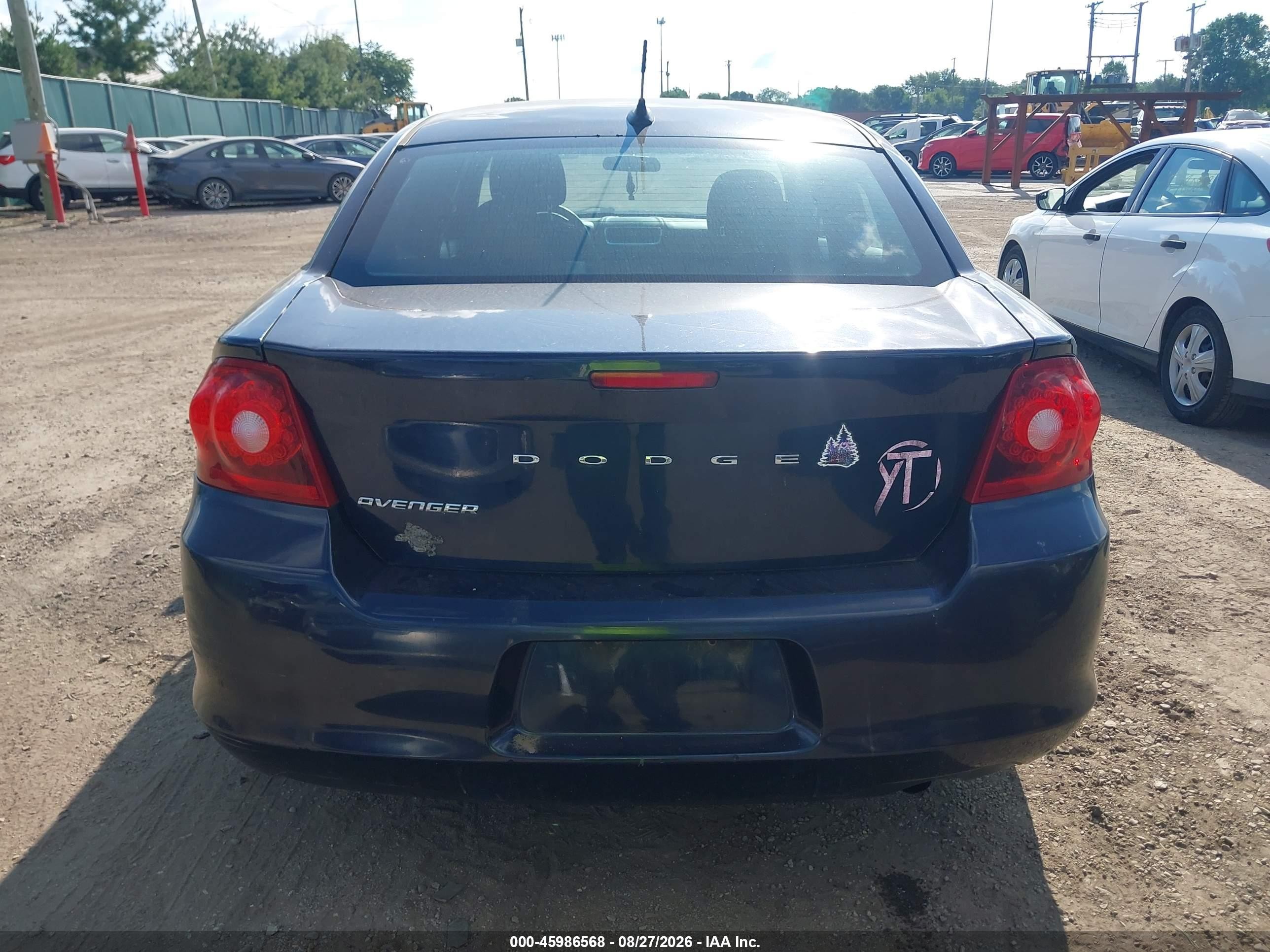 2012 Dodge Avenger Se Black vin: 1C3CDZAB5CN168346