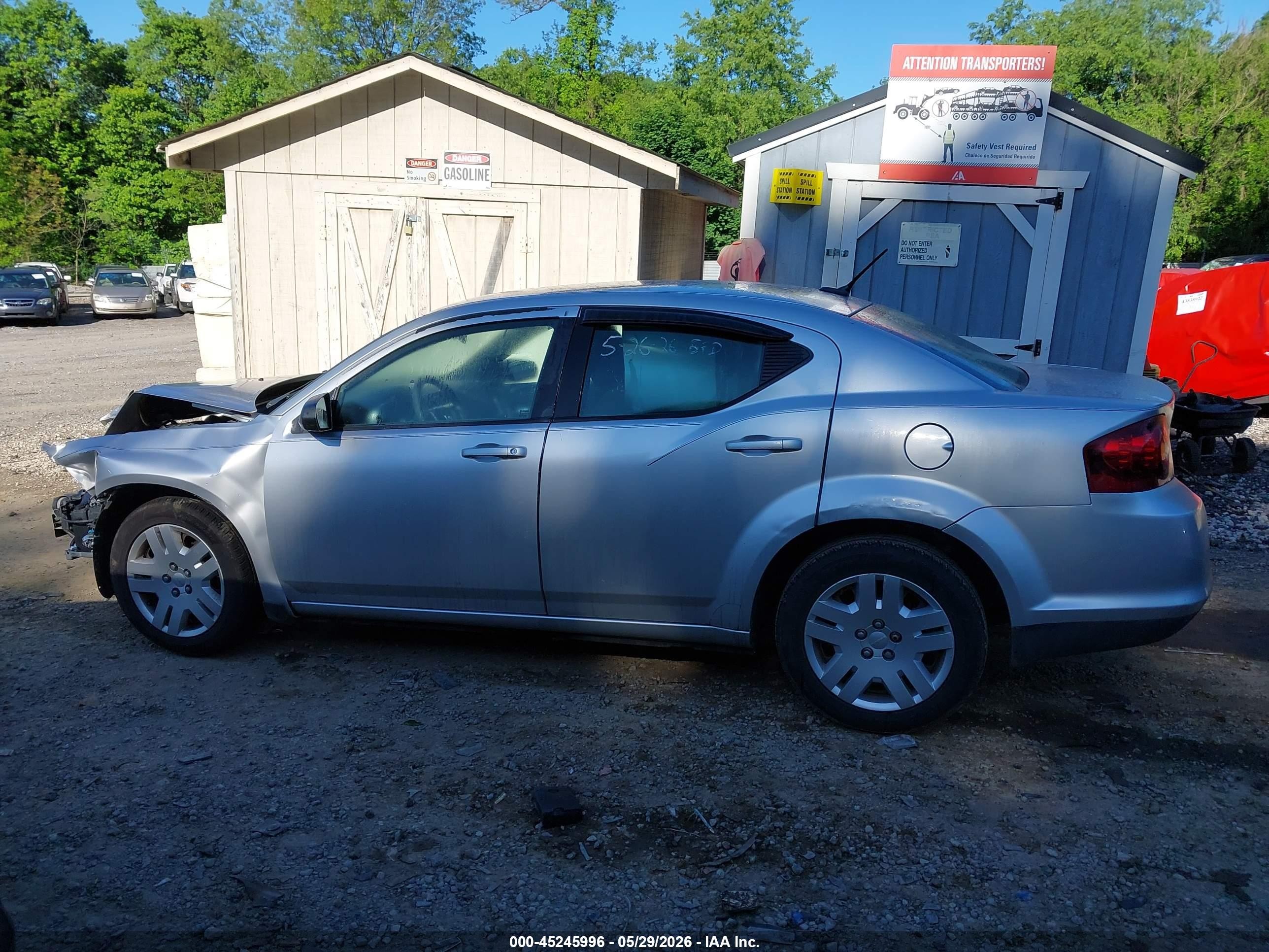2012 Dodge Avenger Se Silver vin: 1C3CDZAB5CN216959