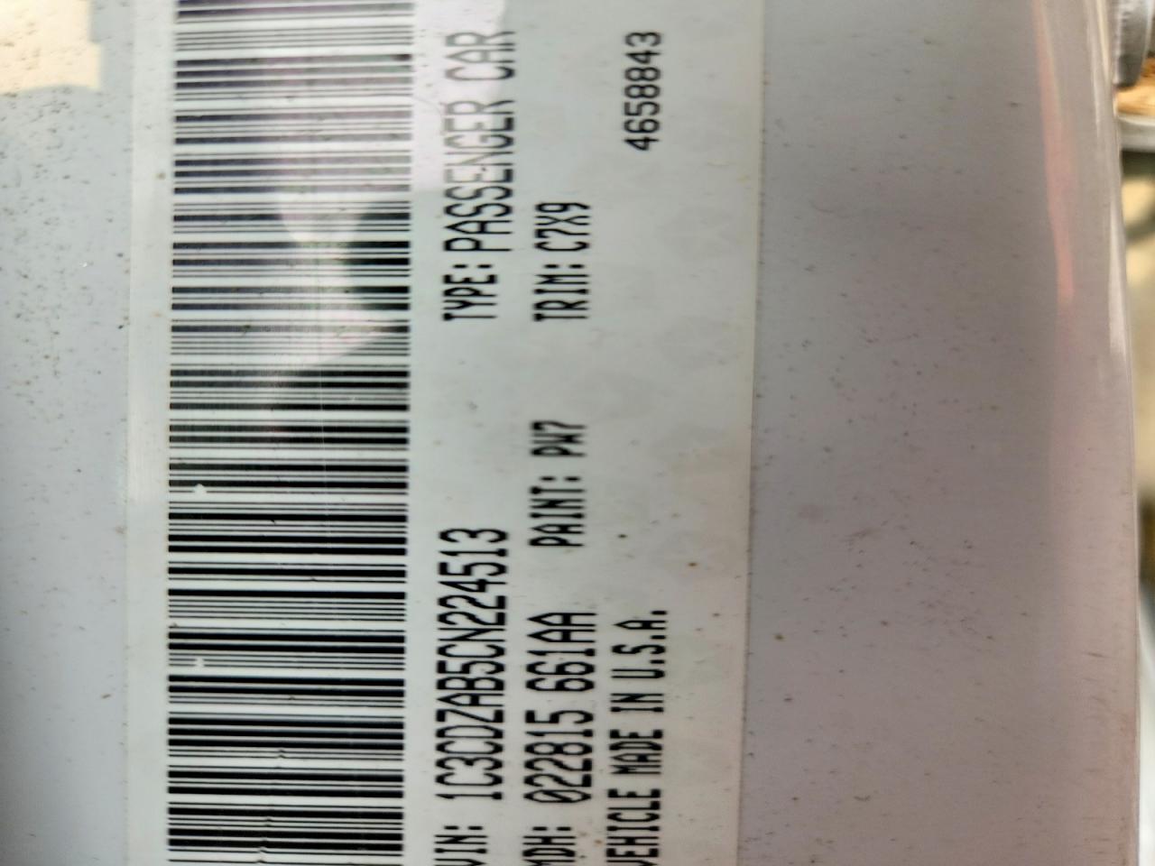 2012 Dodge Avenger Se White vin: 1C3CDZAB5CN224513